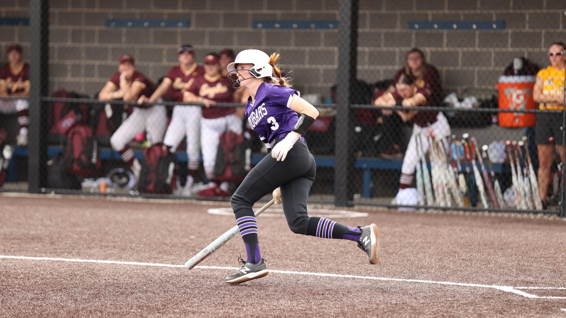 Addison Heule runs to first