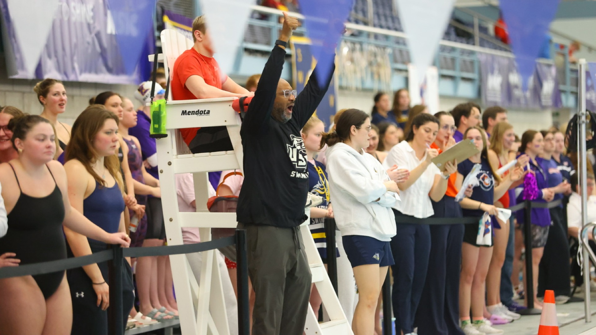 Rickey Perkins Cheering at NSIC Championships