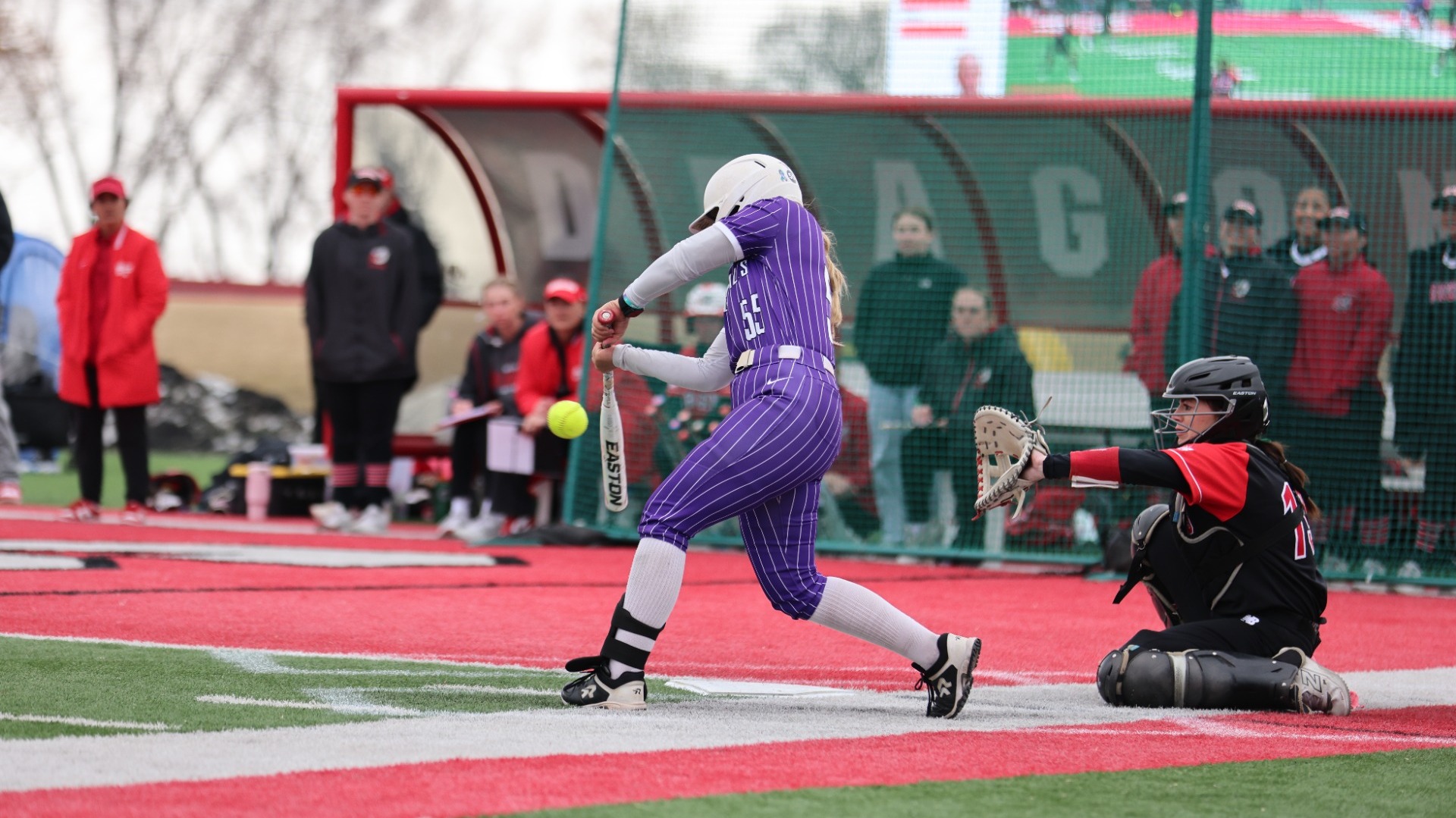 Hanna Raethz hits against MSU Moorhead