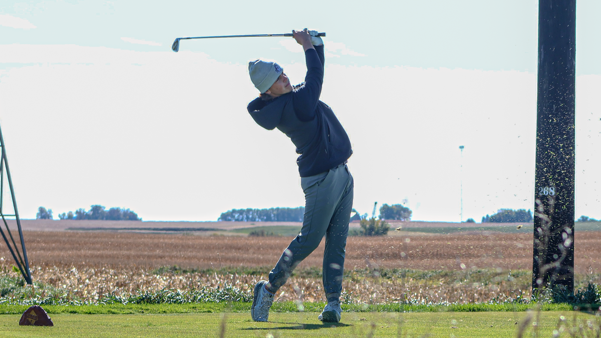 Ty Lenards hits a shot on a par 3