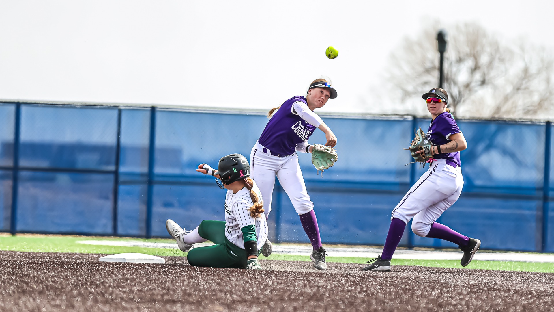 Andie Suhai and Charlie Pryor turn a double play