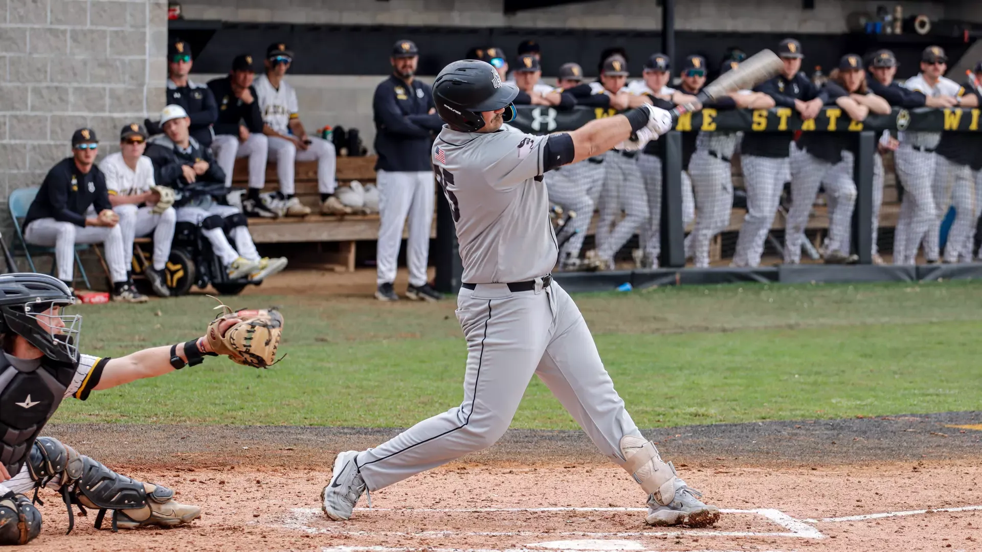 Brady Schafer takes a swing at a pitch