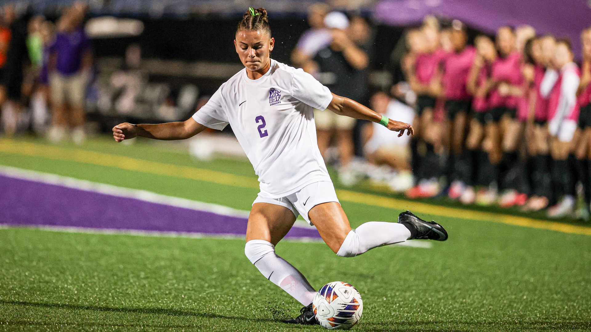 Ruby Reisdorfer takes a shot at Bemidji State Goalie
