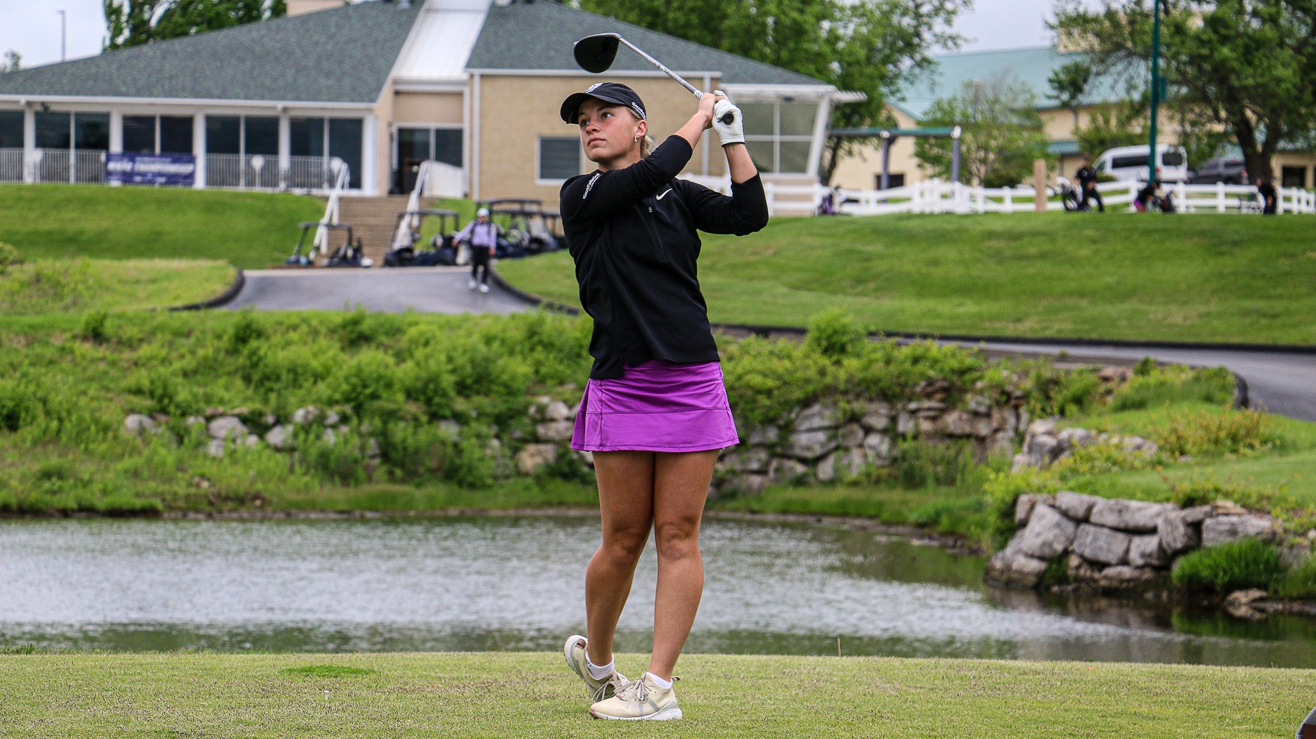 Bryn Huber tees off at NSIC Championships