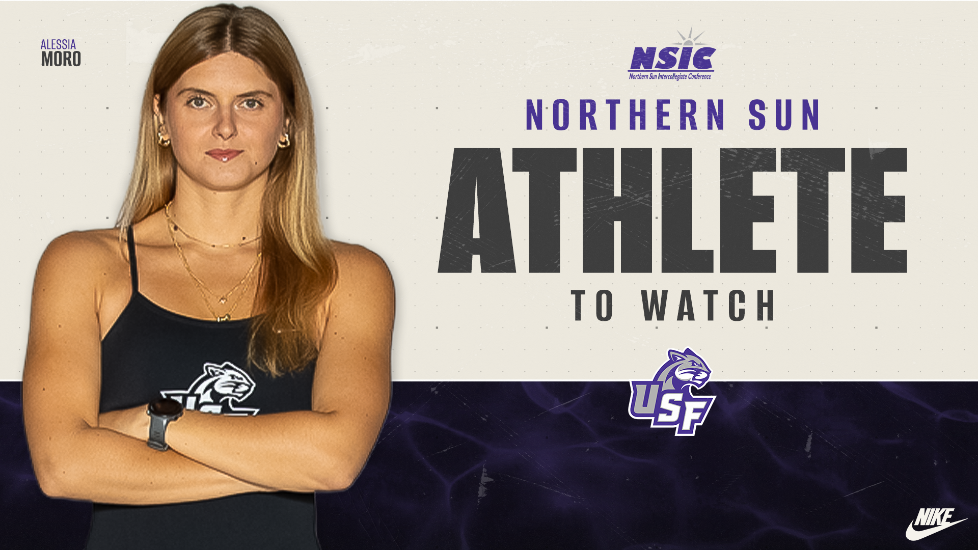Alessia Moro nameds USF NSIC Athlete to Watch in Preseason Coaches' Poll graphic