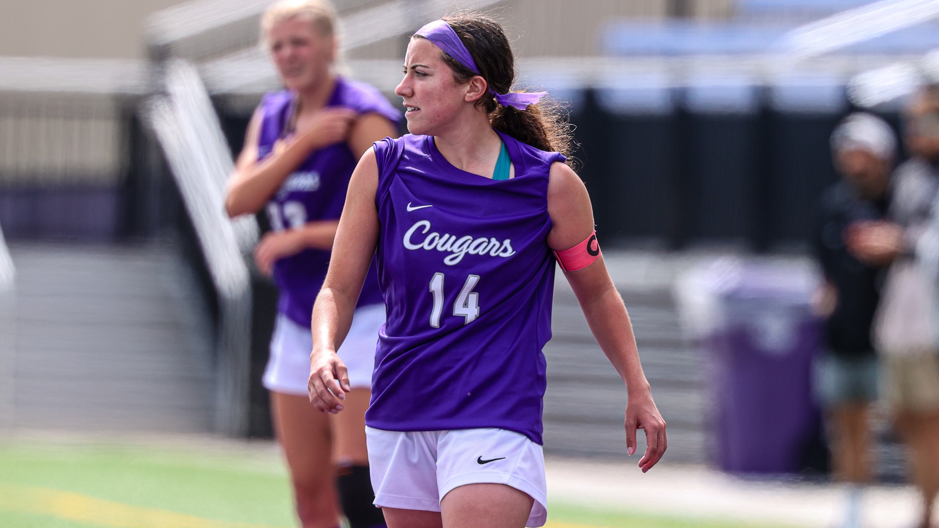 Mara Nelson walking during USF Soccer Game against Nebraska Kearney