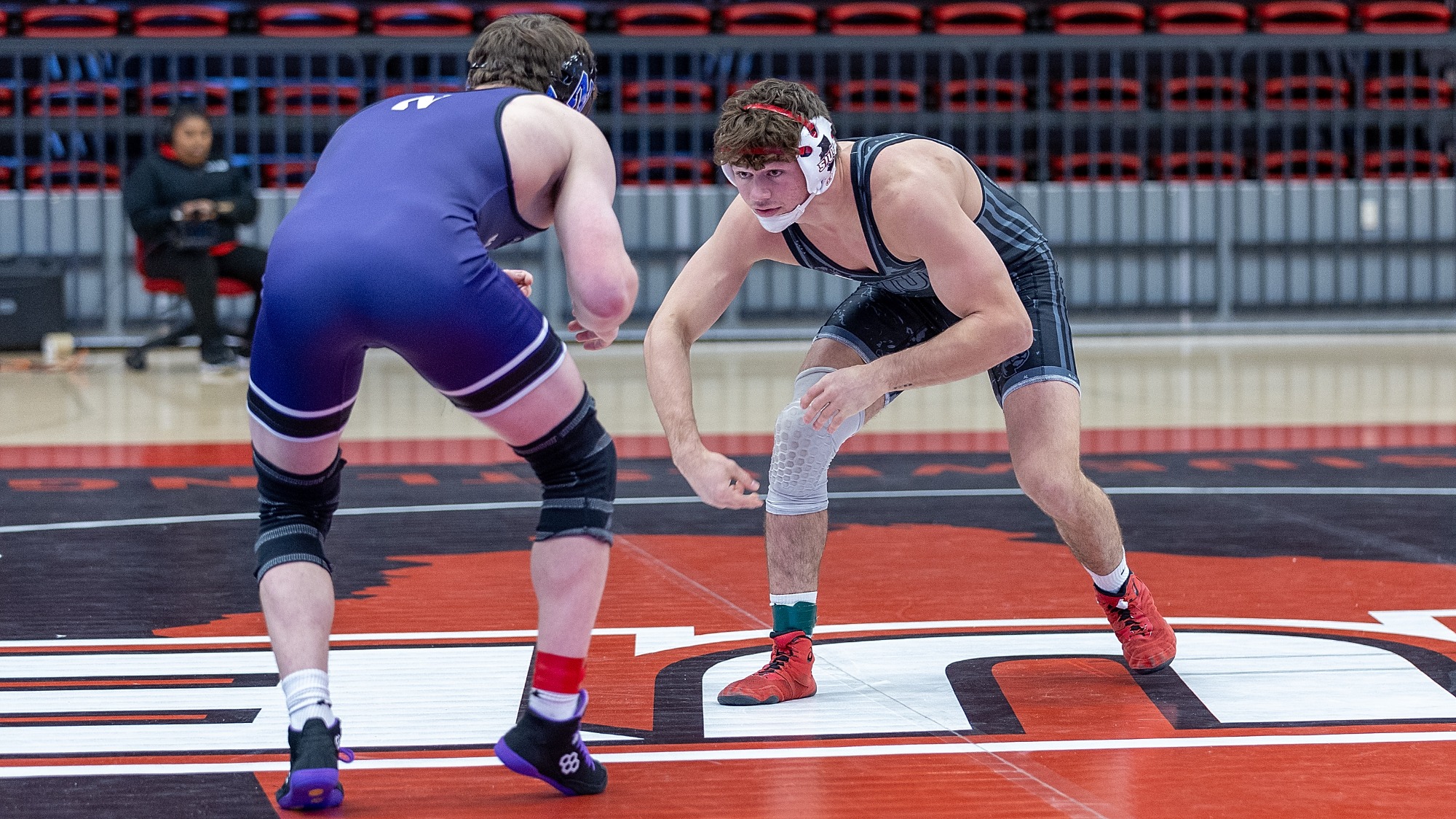 Wrestling vs Northwestern 11-15-25: SIUE Cougars host the Northwestern Wildcats for a wrestling match at the Vadalabene Center on the campus of Southern Illinois University Edwardsville, Saturday, November 15, 2025. (Photo: Scott Kane/SIUE Athletics)