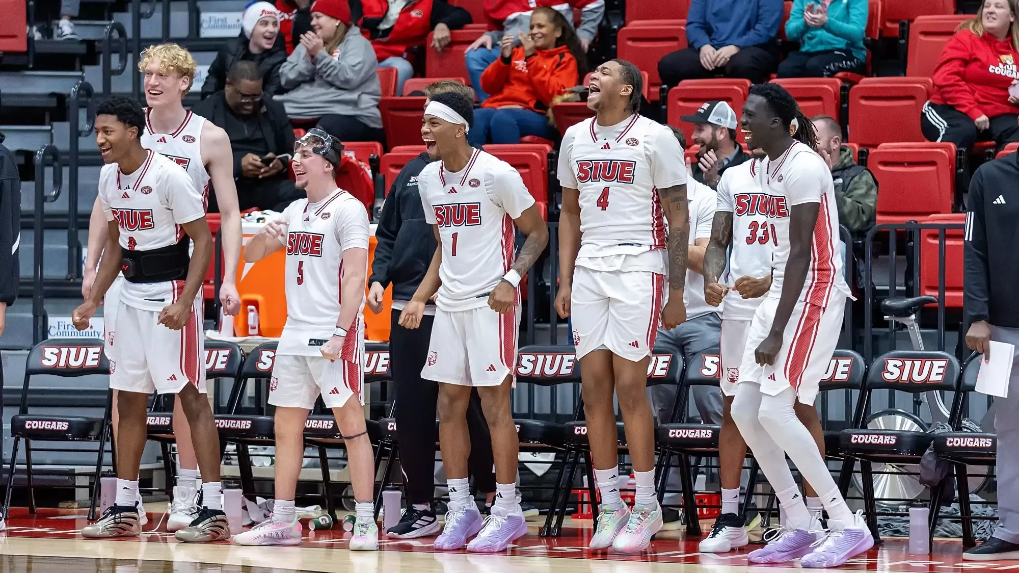 MBB Men’s Basketball vs  Eureka College 12-14-25: SIUE Cougars Men’s Basketball host the Eureka College Red Devils for a basketball game at the First Community Arena in the Vadalabene Center on the campus of Southern Illinois University Edwardsville, Sunday, December 14, 2025. (Photo: Scott Kane / SIUE Athletics)