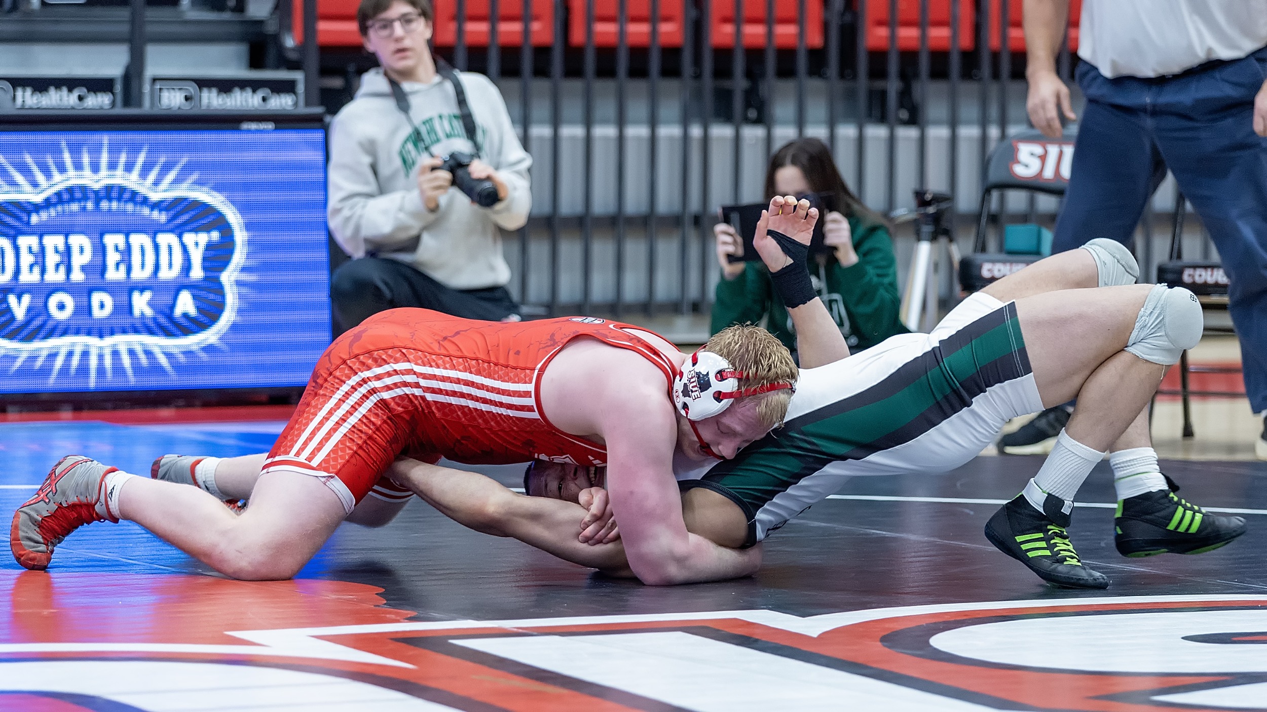 Wrestling vs Ohio 02-14-25: SIUE Cougars host the Ohio University Bobcats for a wrestling match at the Vadalabene Center on the campus of Southern Illinois University Edwardsville, Friday, February 14, 2025. (Photo: Scott Kane/SIUE Athletics)