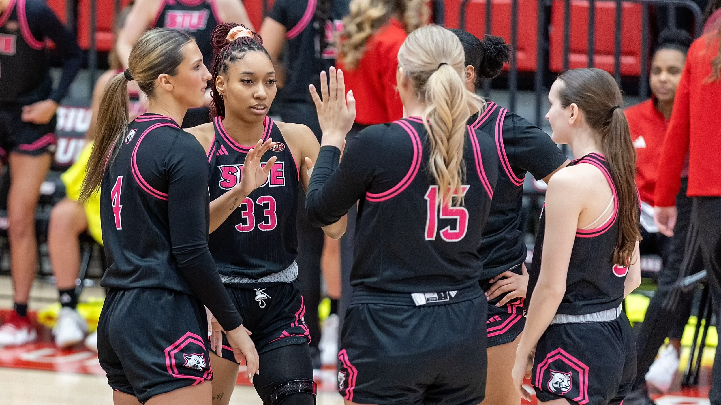 WBB Women’s Basketball v Southeast Missouri 02-27-25:SIUE Cougars women’s basketball host the Southeast Missouri Redhawks for a basketball game at the First Community Arena in the Vadalabene Center Thursday, February 27, 2025 on the campus of Southern Illinois University Edwardsville. (Photo: Scott Kane / SIUE Athletics)