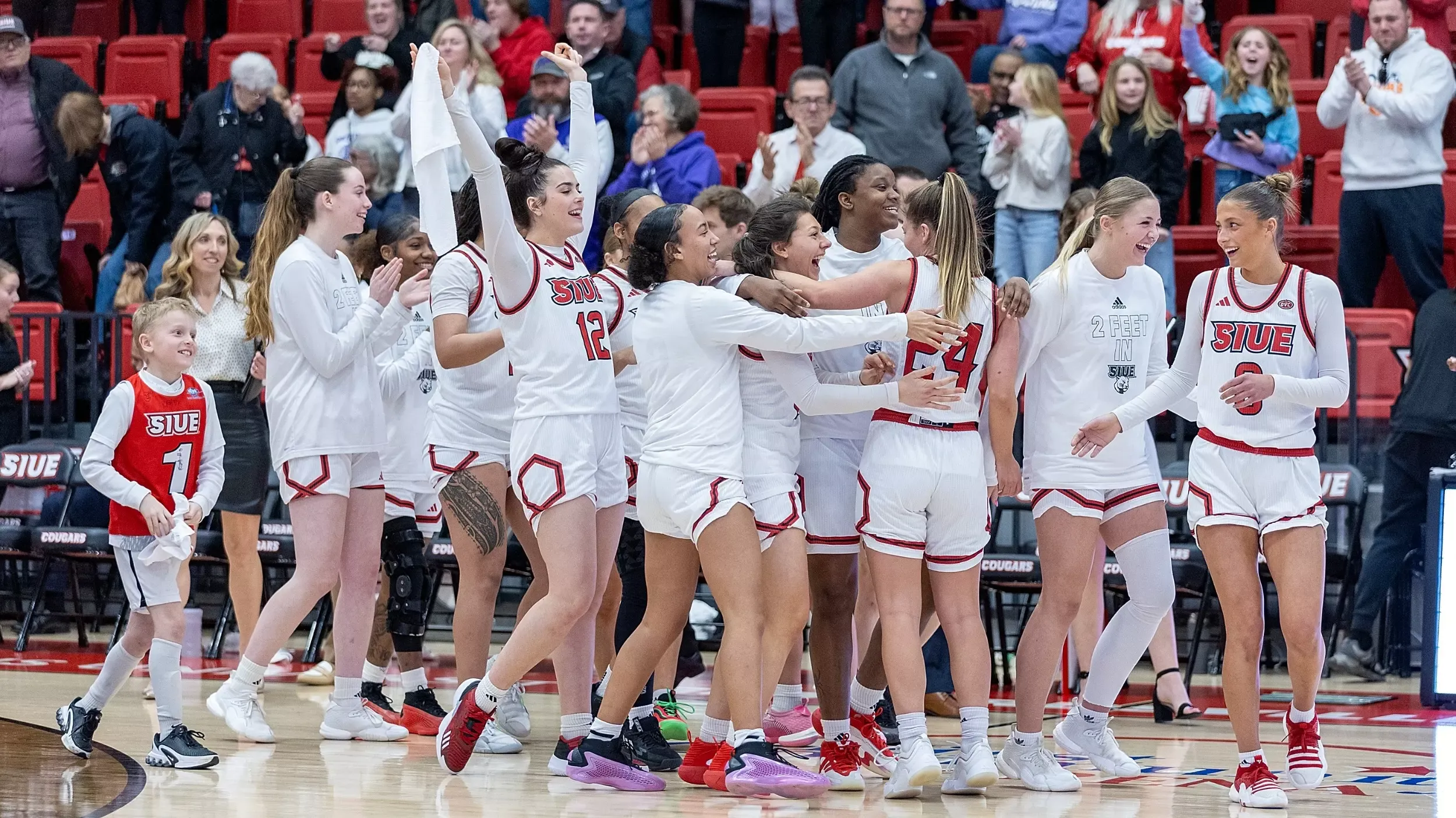 WBB Women’s Basketball v Little Rock 03-01-25:SIUE Cougars women’s basketball host the Little Rock Trojans for a basketball game at the First Community Arena in the Vadalabene Center Saturday, March 1, 2025 on the campus of Southern Illinois University Edwardsville. (Photo: Scott Kane / SIUE Athletics)