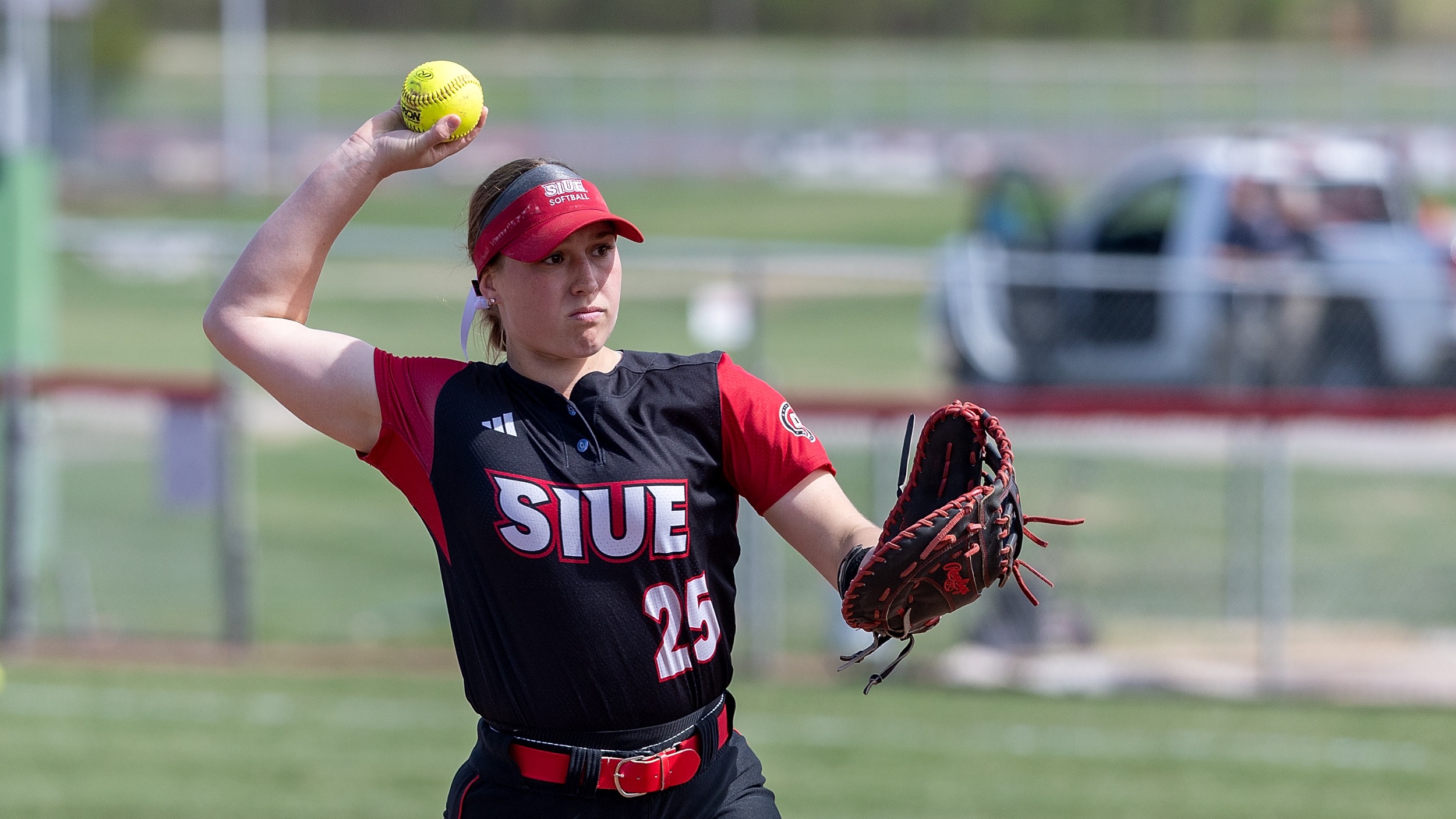 Softball vs Lindenwood :  03-28-25 Game OneSIUE Cougars Softball faced off against the Lindenwood Lions for a double header on the campus of Southern Illinois University Edwardsville Friday, March 28, 2025.  (Photo: Scott Kane/SIUE Athletics)