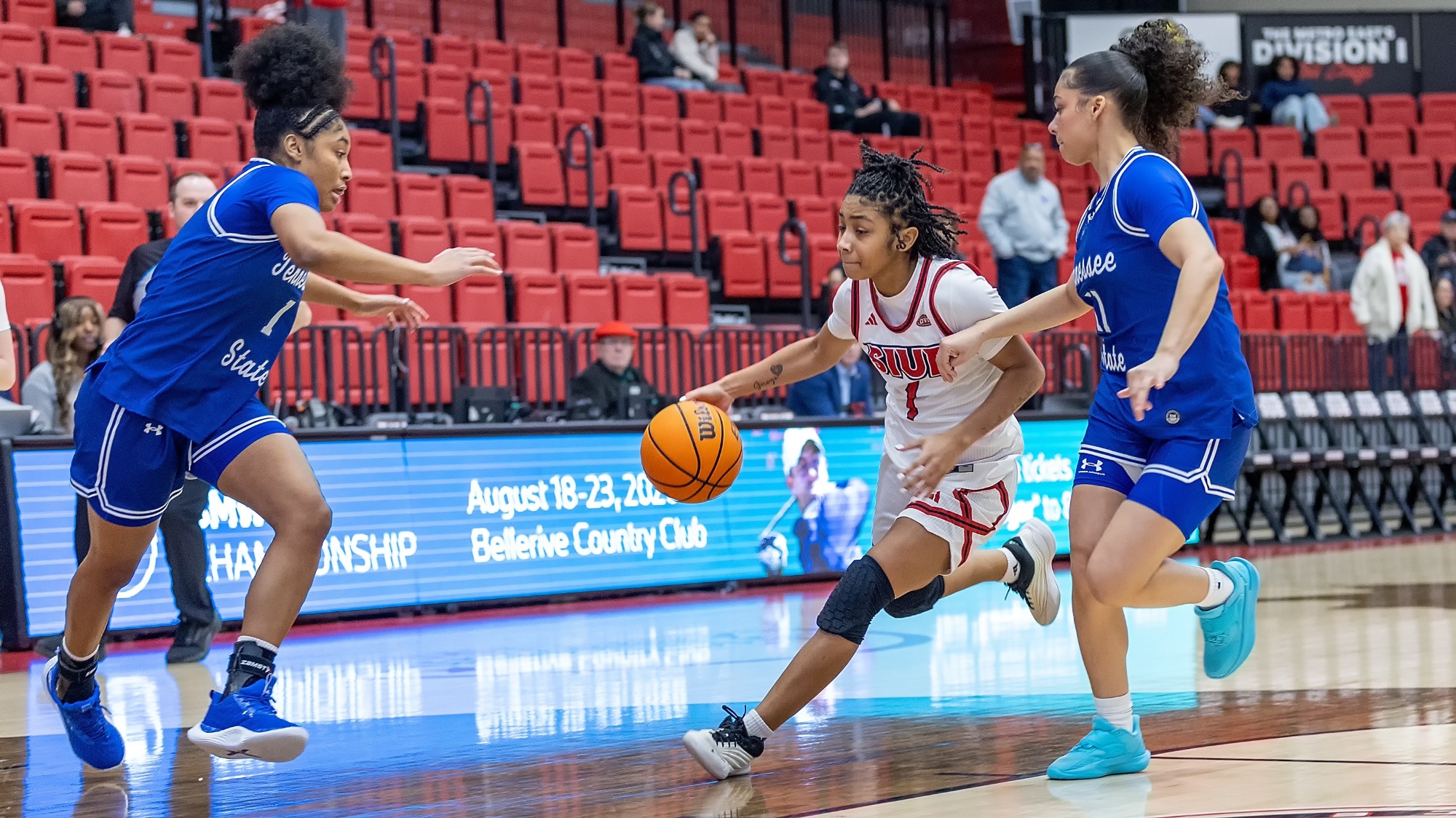 WBB Women’s Basketball v Tennessee State 01-22-26:SIUE Cougars women’s basketball host the Tennessee State Tigers for a basketball game at the First Community Arena in the Vadalabene Center Thursday, January 22, 2026 on the campus of Southern Illinois University Edwardsville. (Photo: Scott Kane / SIUE Athletics)