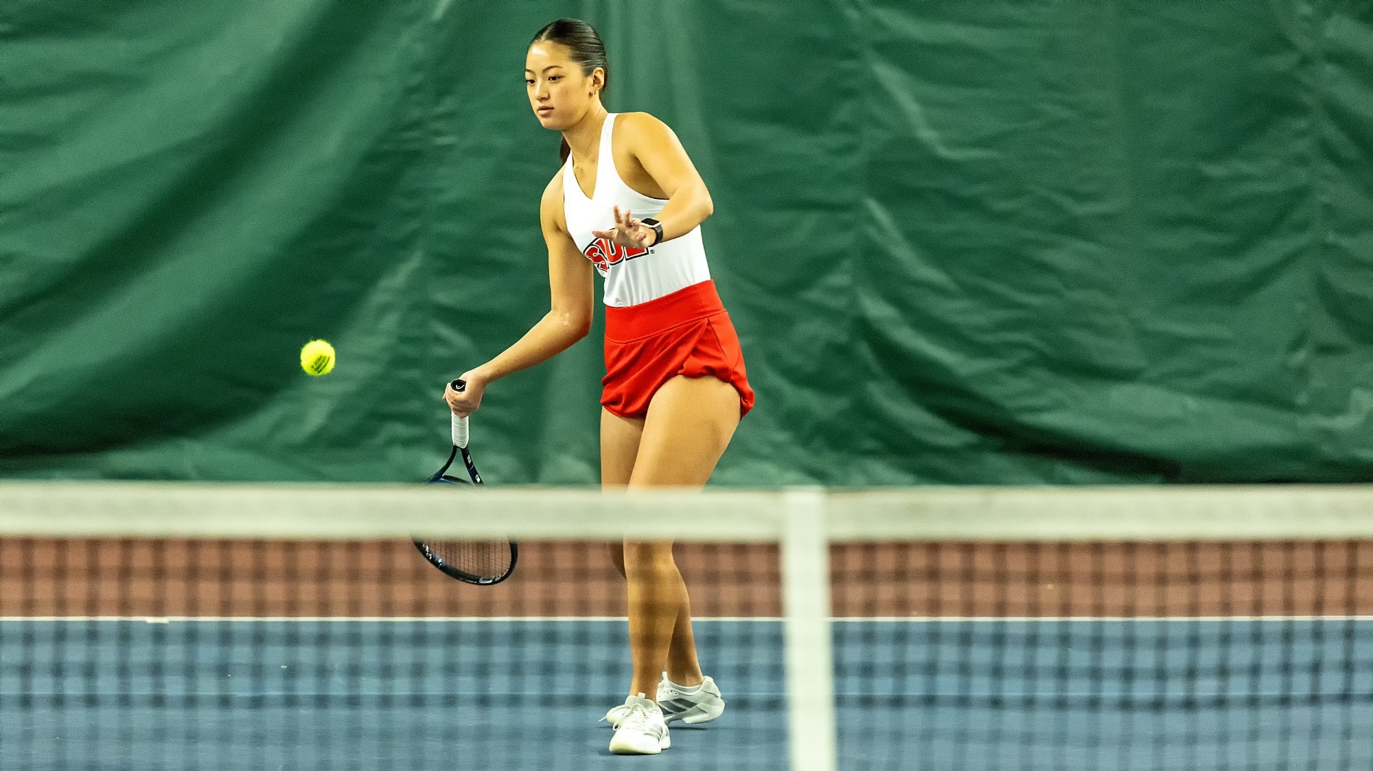 Tennis vs Northern Iowa 01–31-26: SIUE Cougars Tennis faced off against the Northern Iowa Panthers for a match Saturday, January 31, 2026. (Photo: Scott Kane/SIUE Athletics)