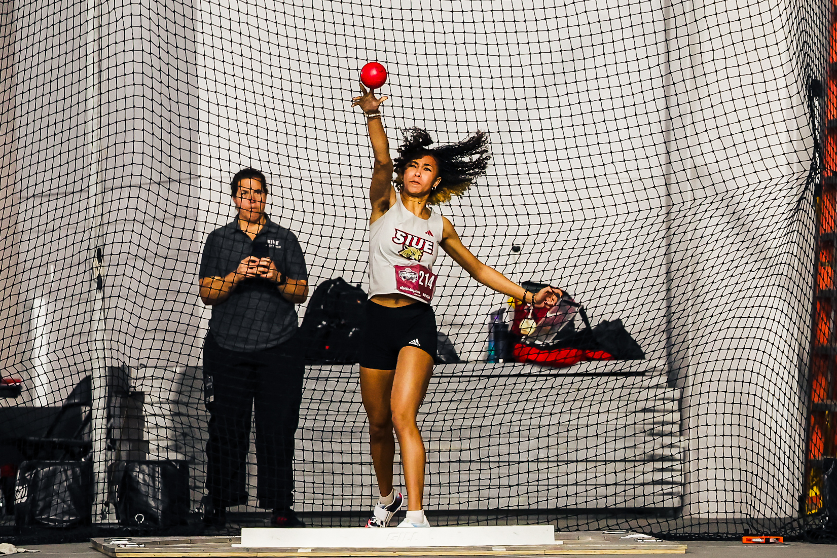 Olivia Smith competing in the heptathalon at the 2026 OVC Indoor Championships