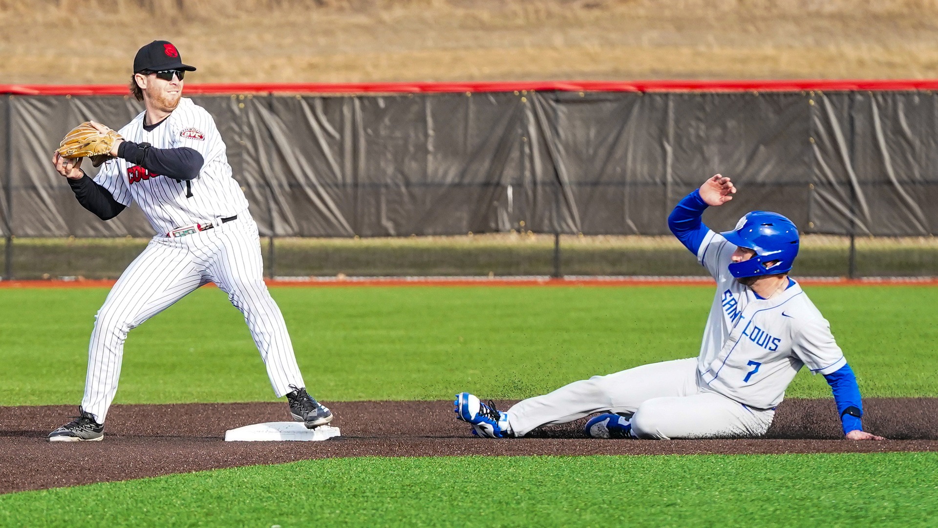 Mack Mitchell makes a play at second base