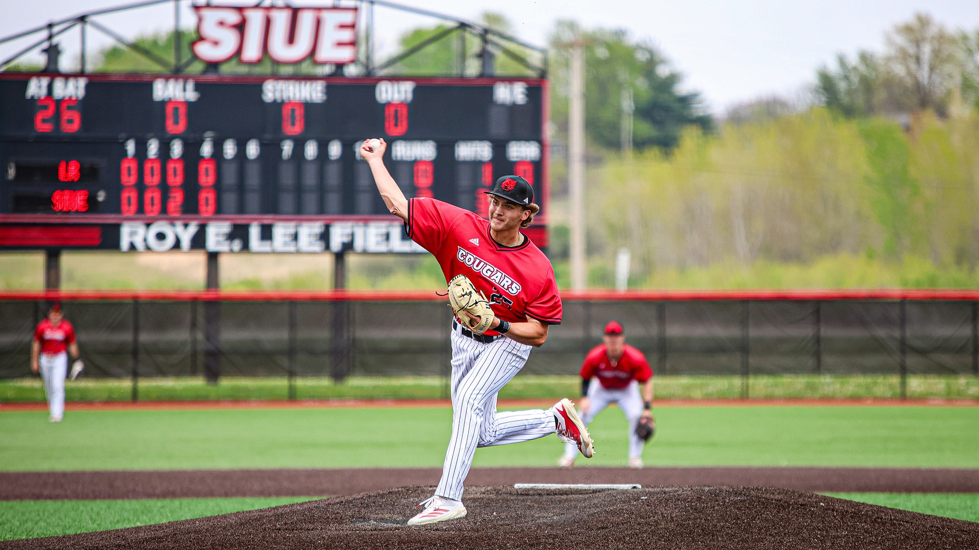 Spencer Stearns pitches against Little Rock
