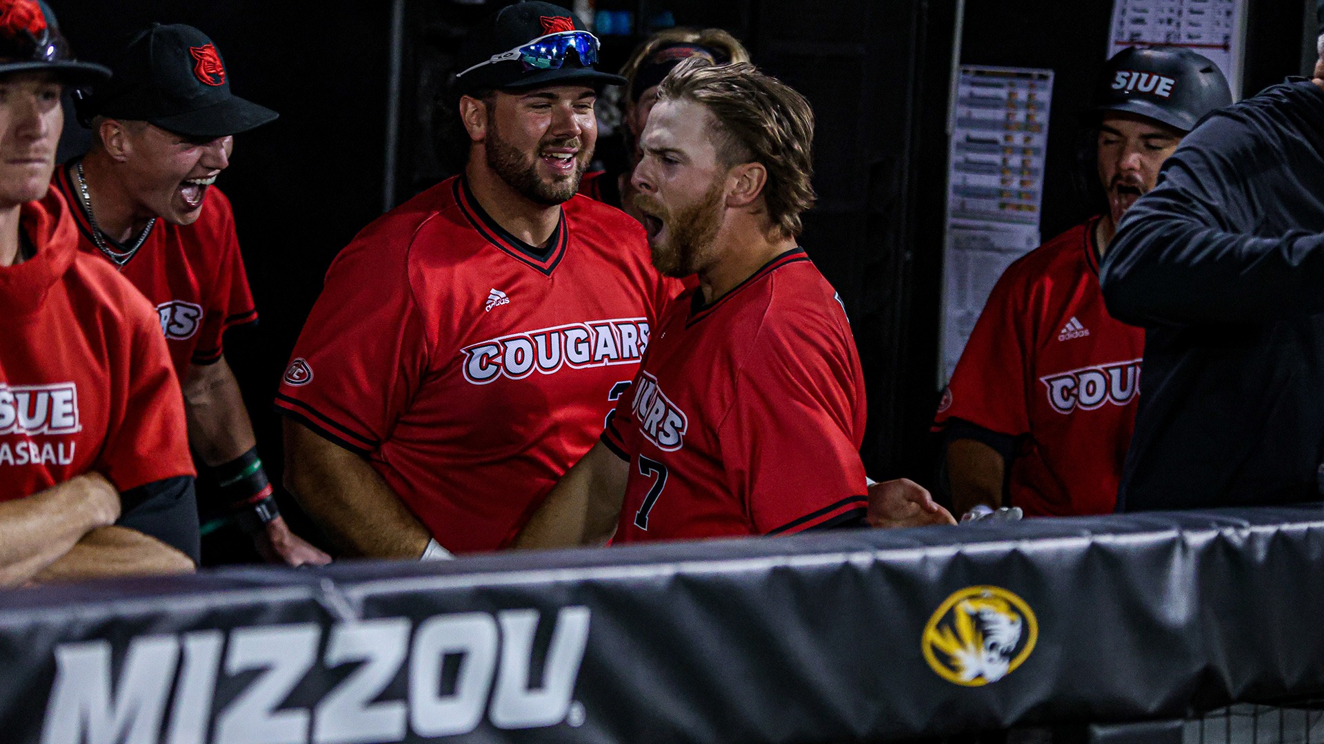 Mack Mitchell celebrates following home run at Missouri