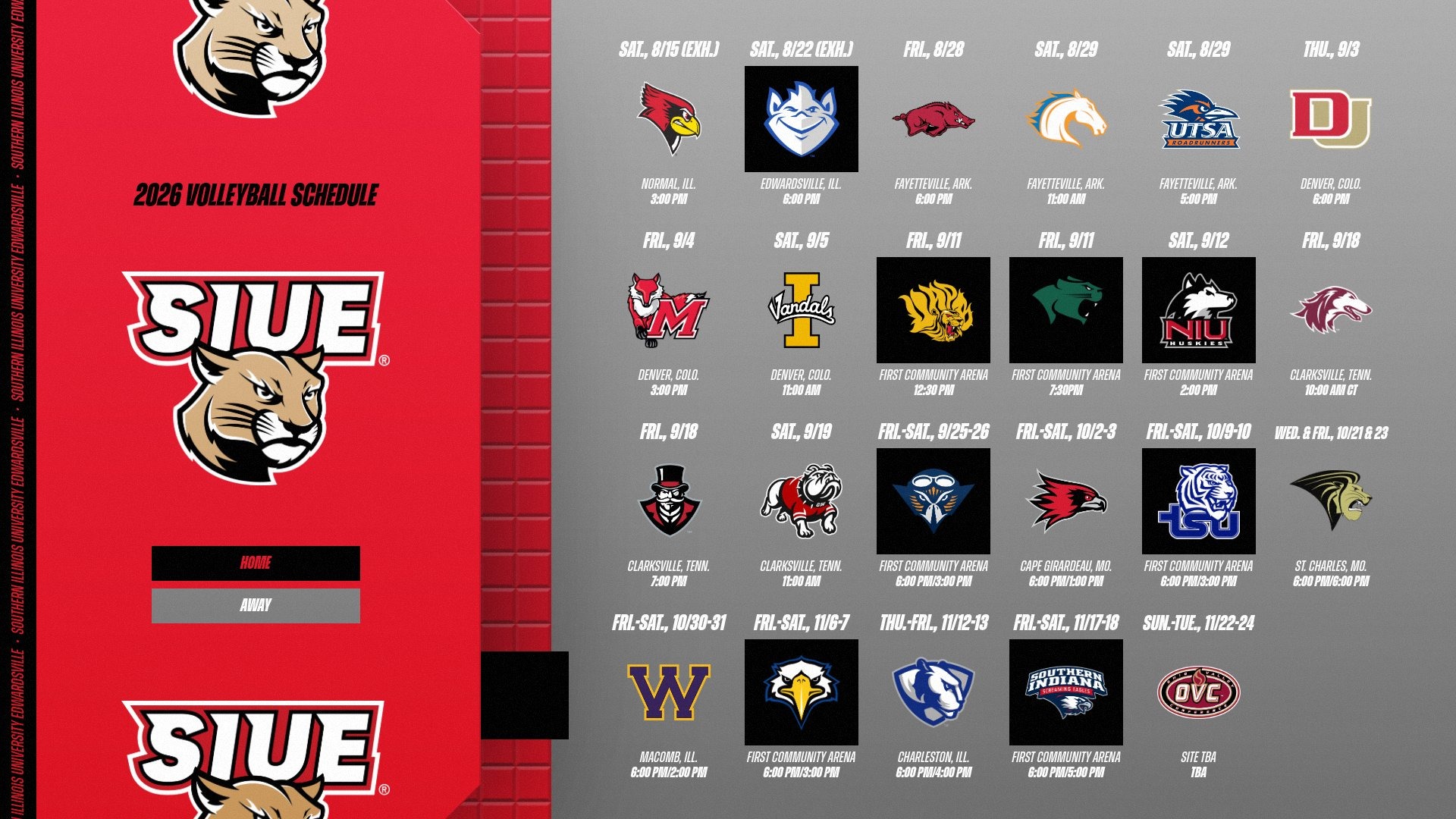 2026 SIUE Volleyball Schedule