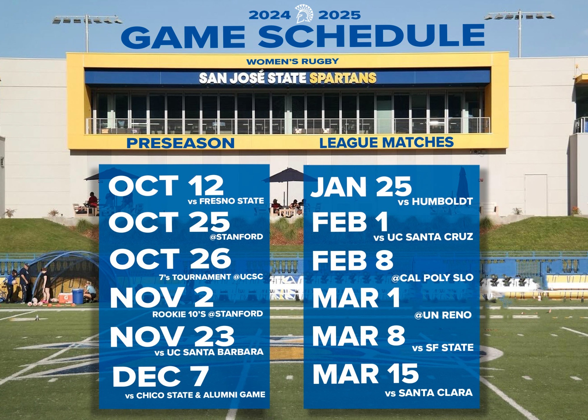 The 2024-2025 Womens Rugby Club Schedule