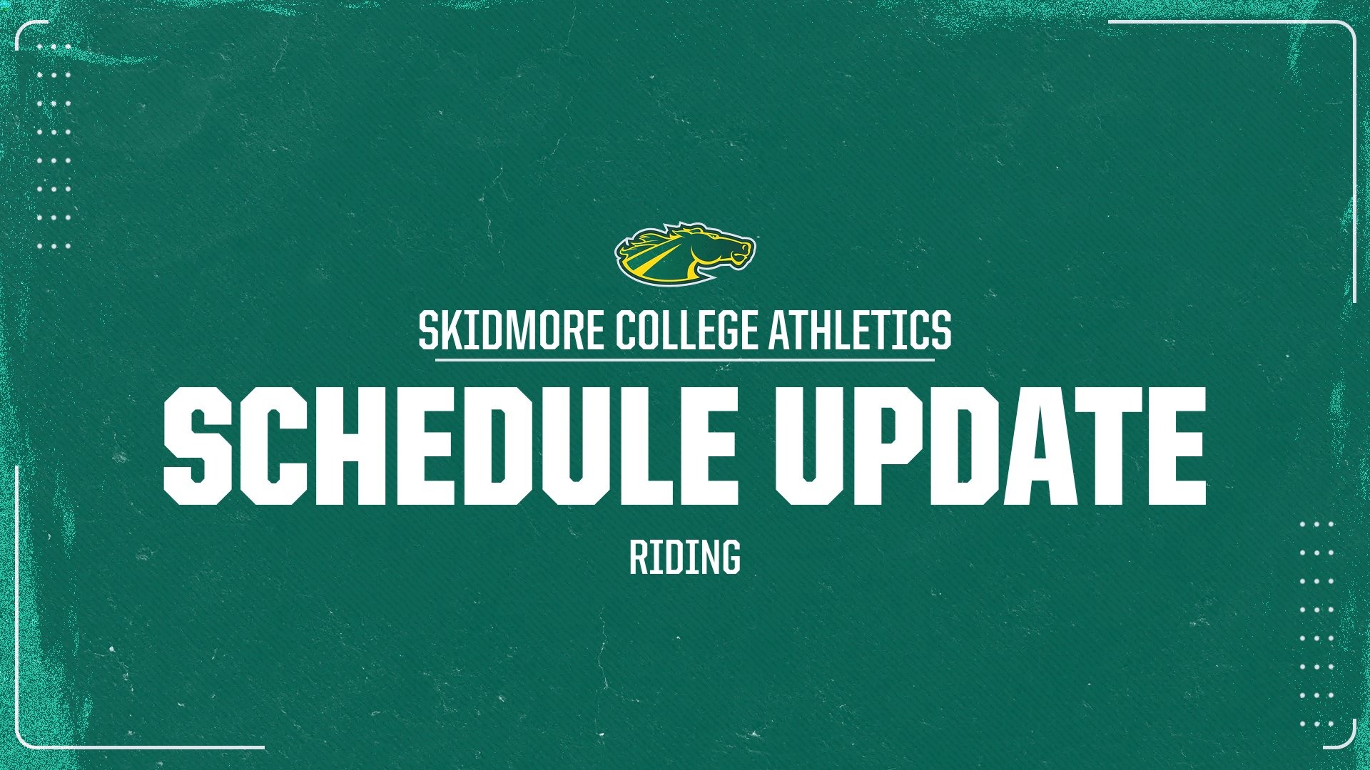Riding Schedule Update