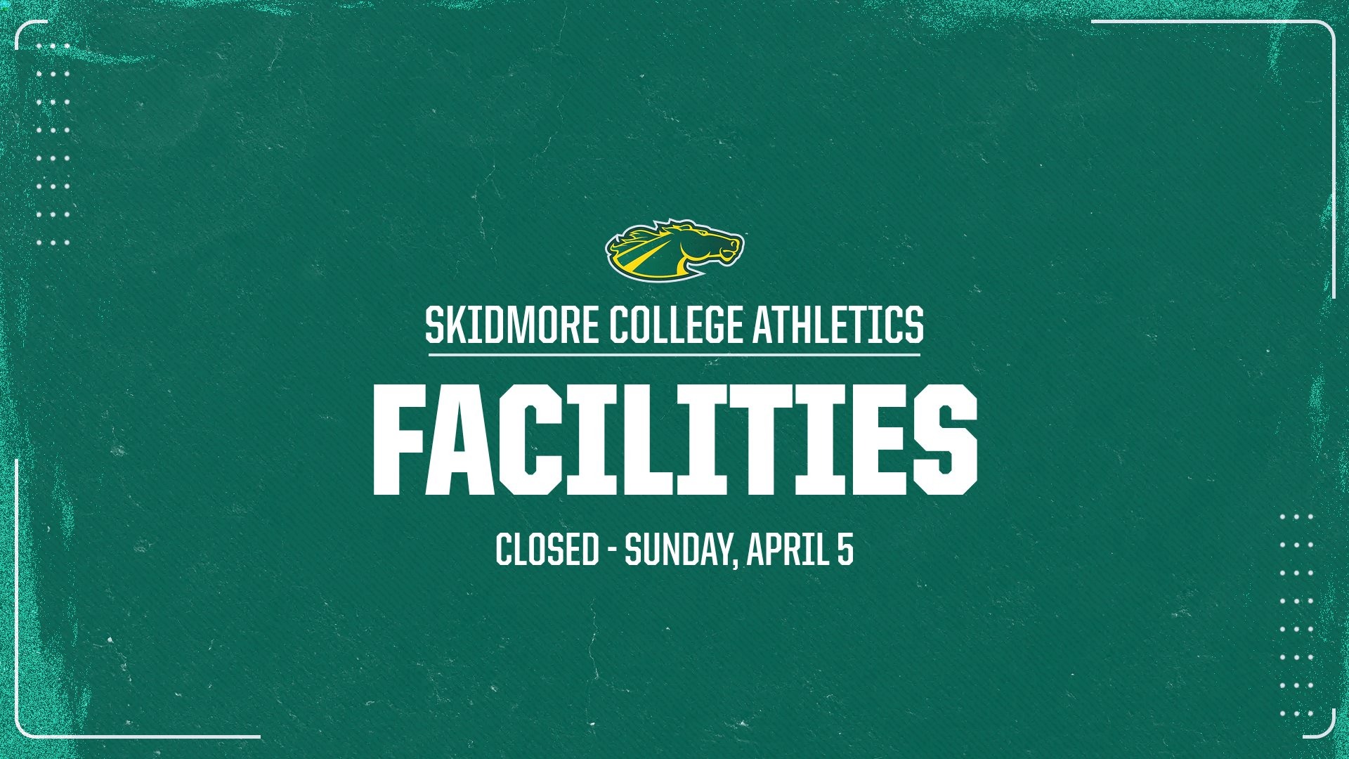 Facilities Closed Sunday, April 5