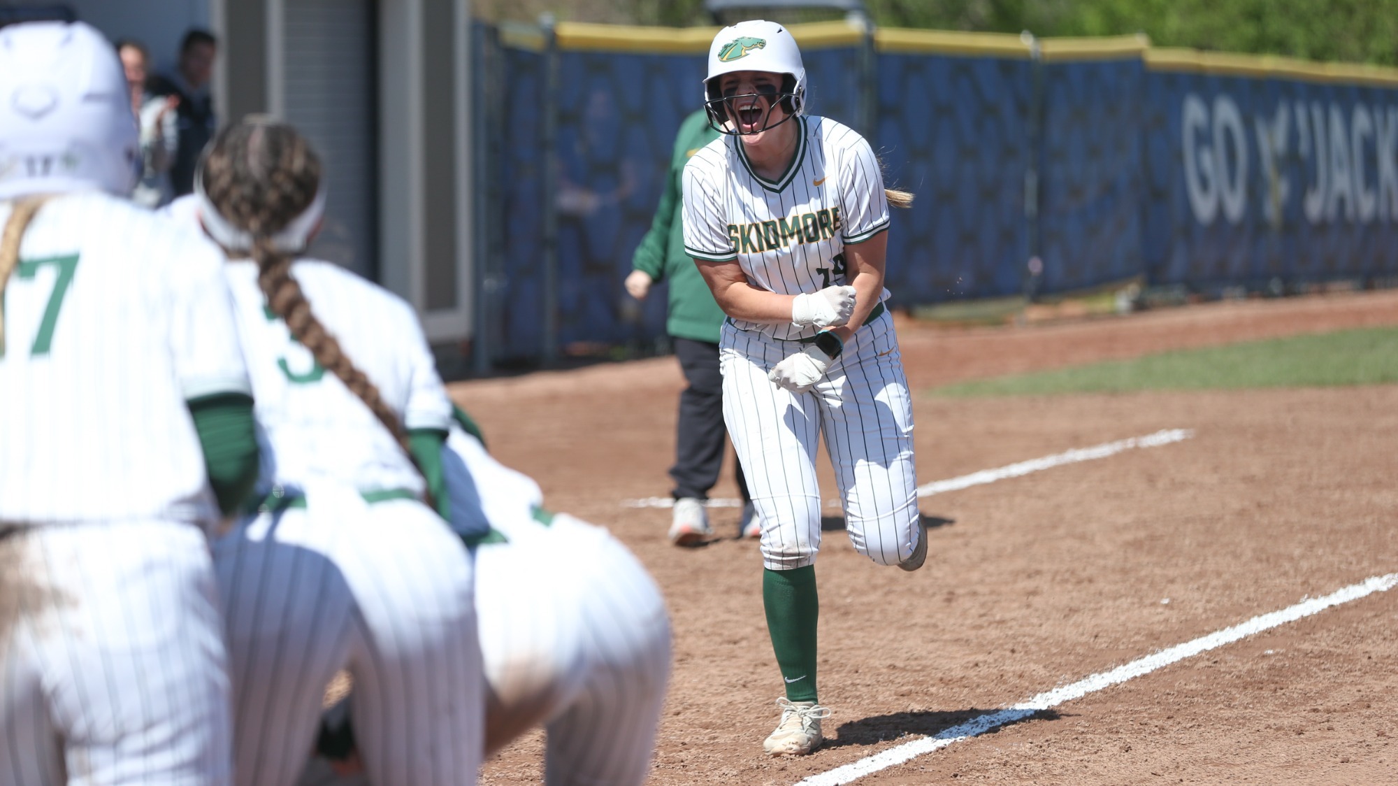 Natalie Mayne HR celebration vs. St. Lawrence 5/7/2026