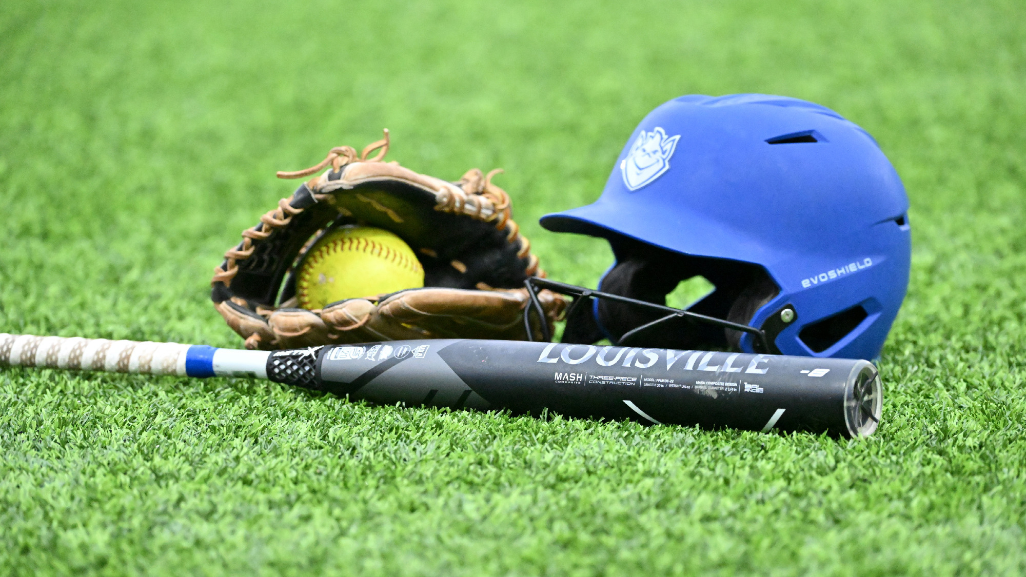 Softball Bat Ball Glove Helmet