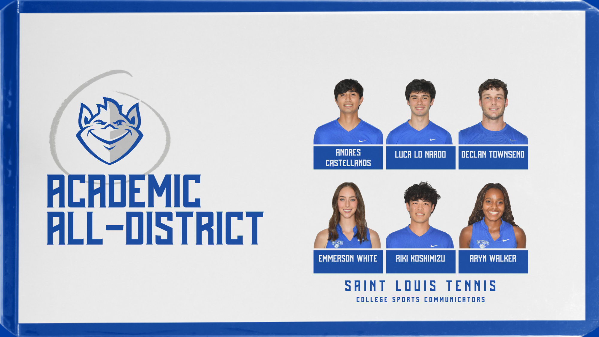 2026 Tennis Academic All-District