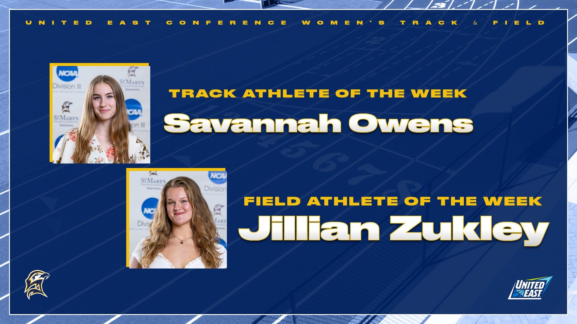 Headshots of Savannah Owens and Jillian Zukley on a blue background.