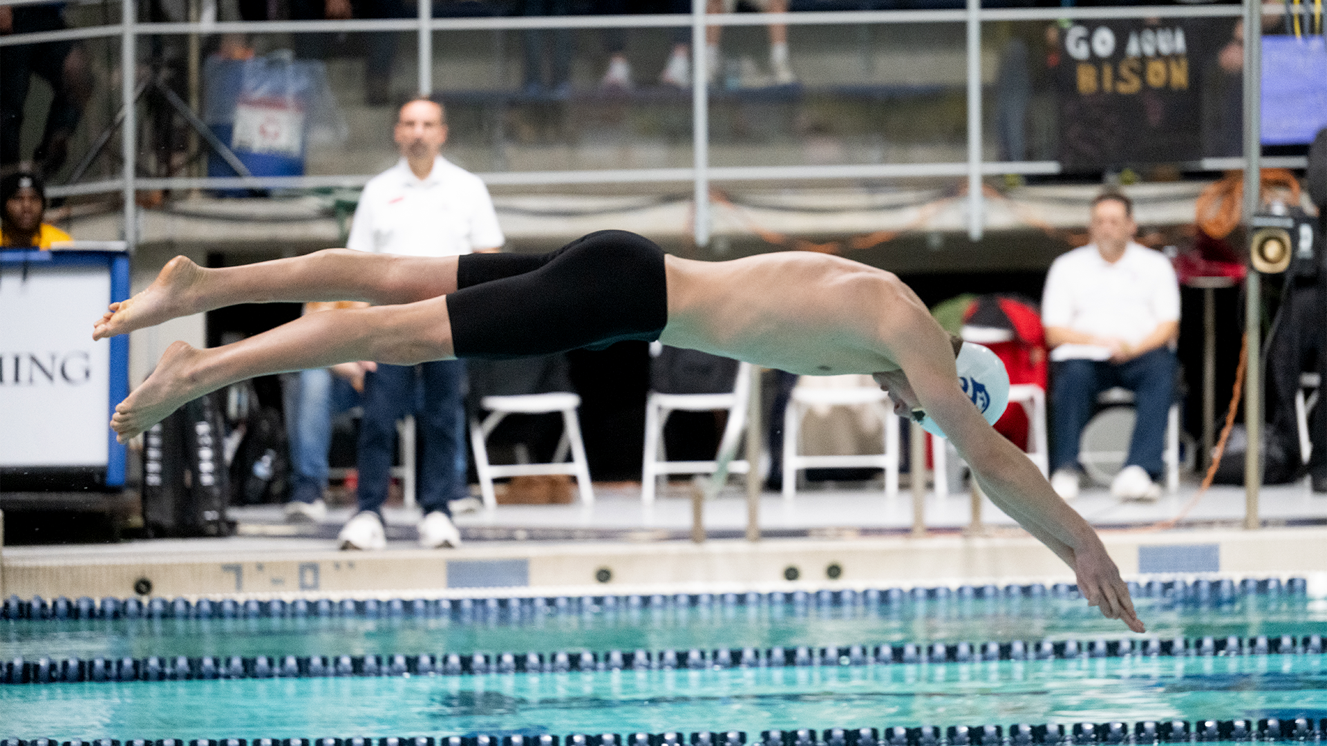 Men's Swimmer Diving in at 2026 Atlantic East Championships