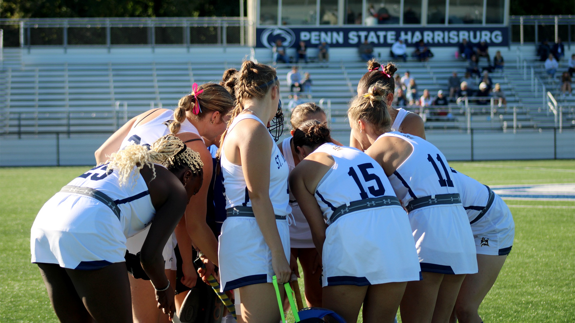 Field Hockey huddle at Penn State Harrisburg (Oct. 7, 2026)