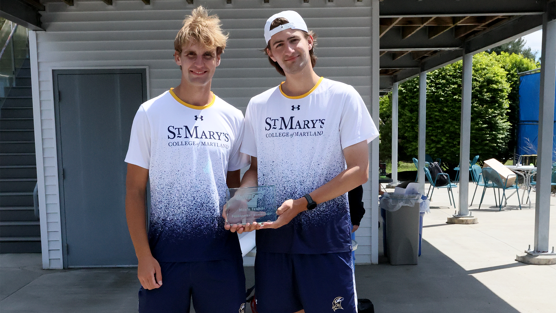 Lyman and Esztergomi with Runner-Up Trophy