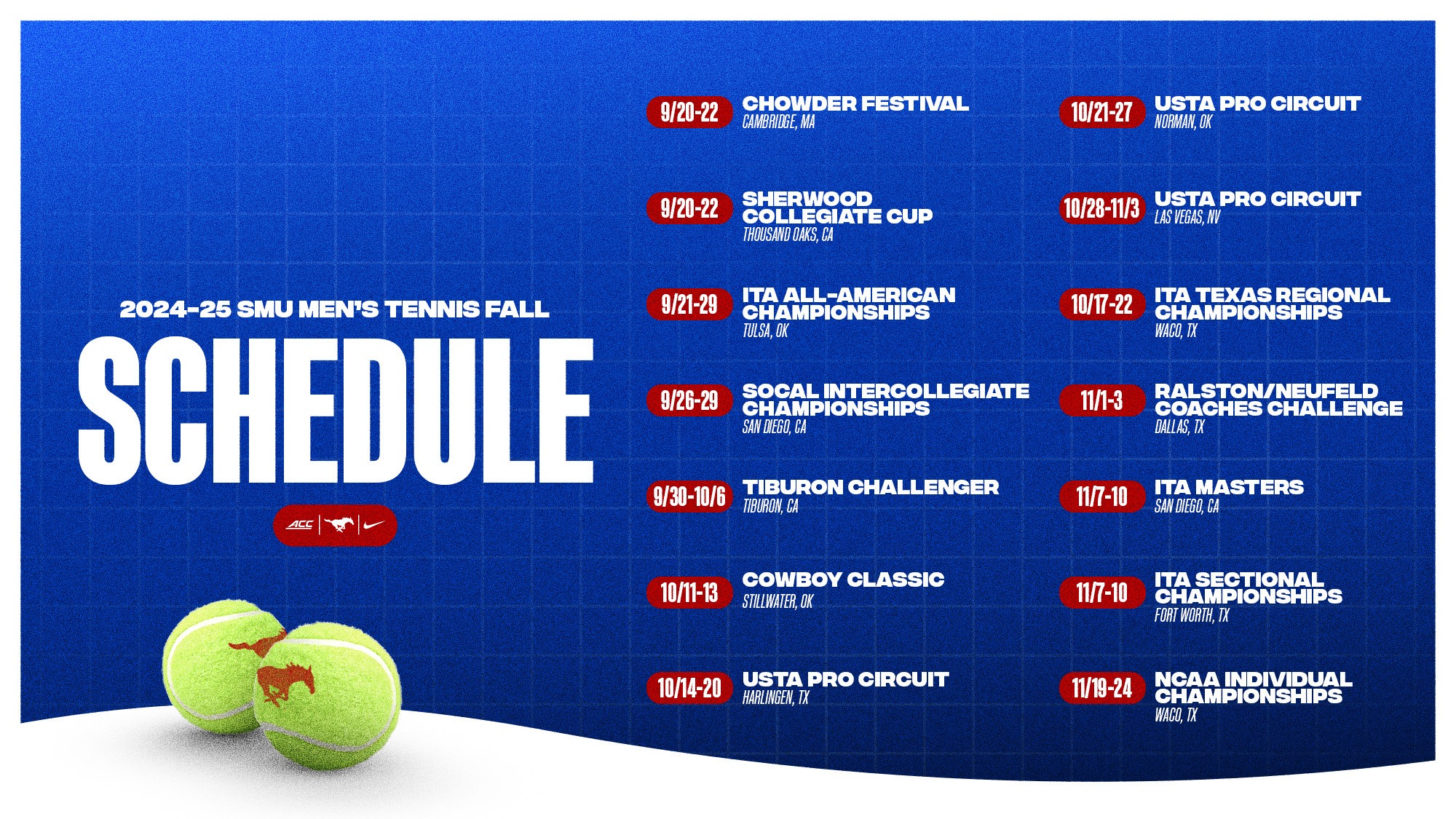 Chen Announces 2025 Spring Schedule SMU Athletics