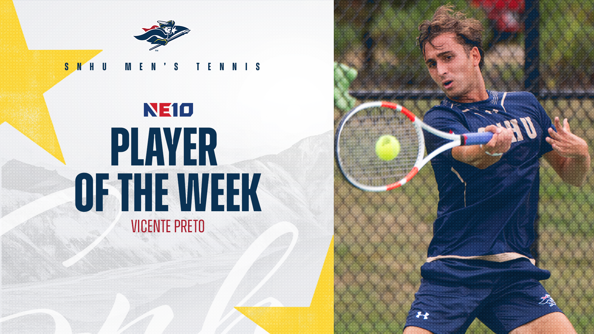 Vicente Preto, NE10 Player of the Week graphic