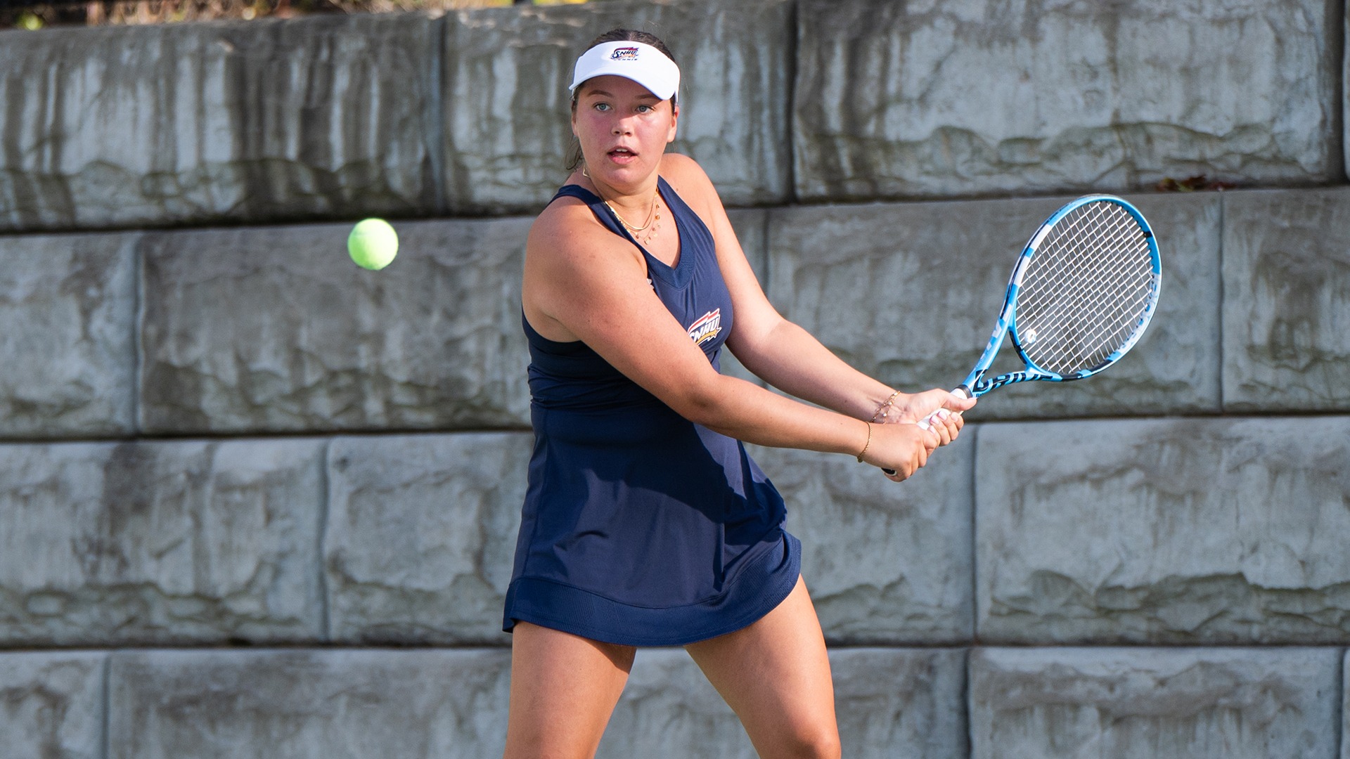 Eyglo Armannsdottir preparing to hit a backhand shot