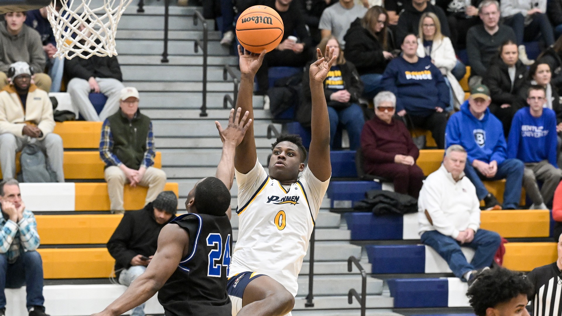 Ugo Nwachukwu shooting a fadeaway