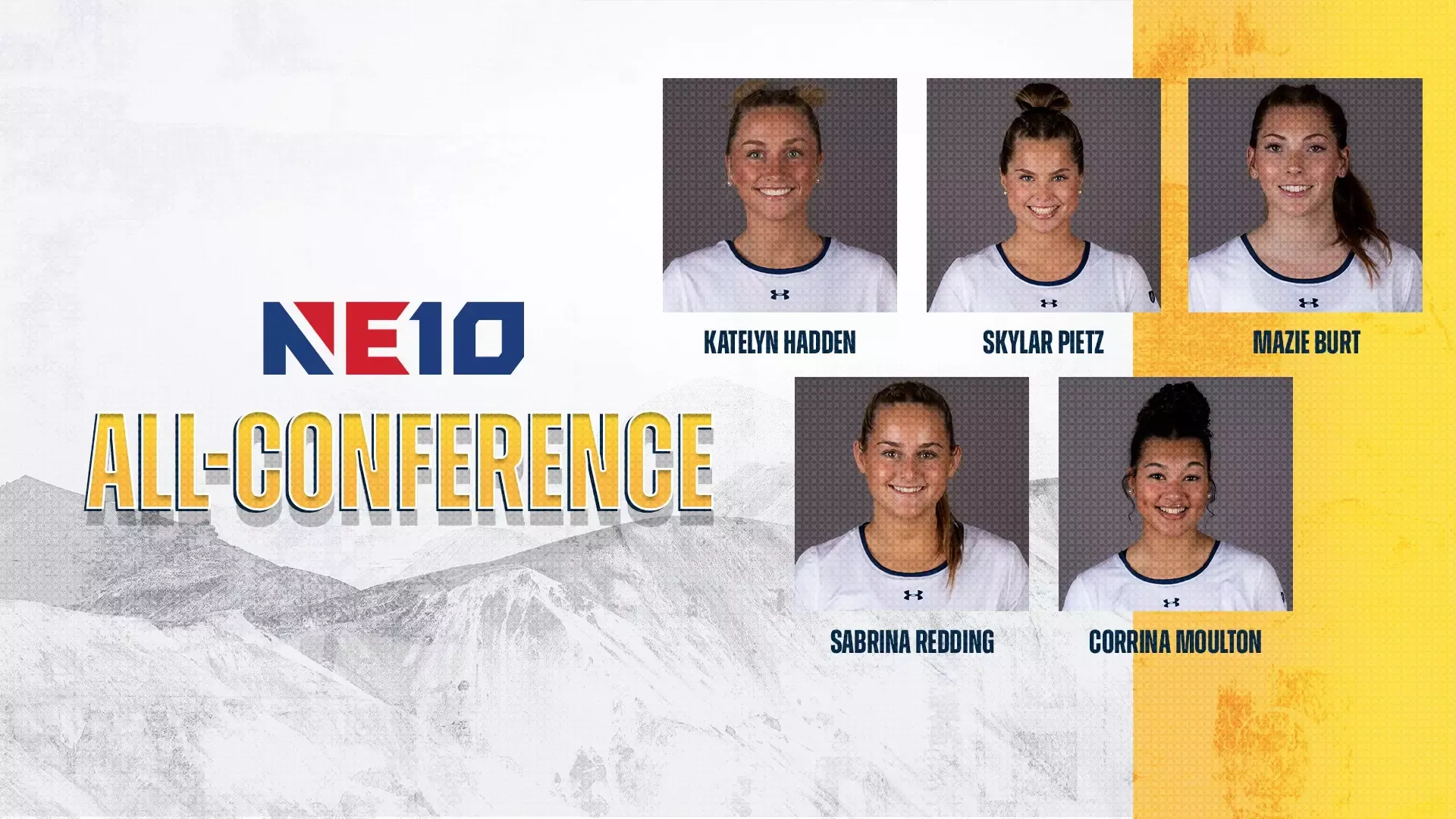 SNHU women's lacrosse NE10 All-Conference graphic
