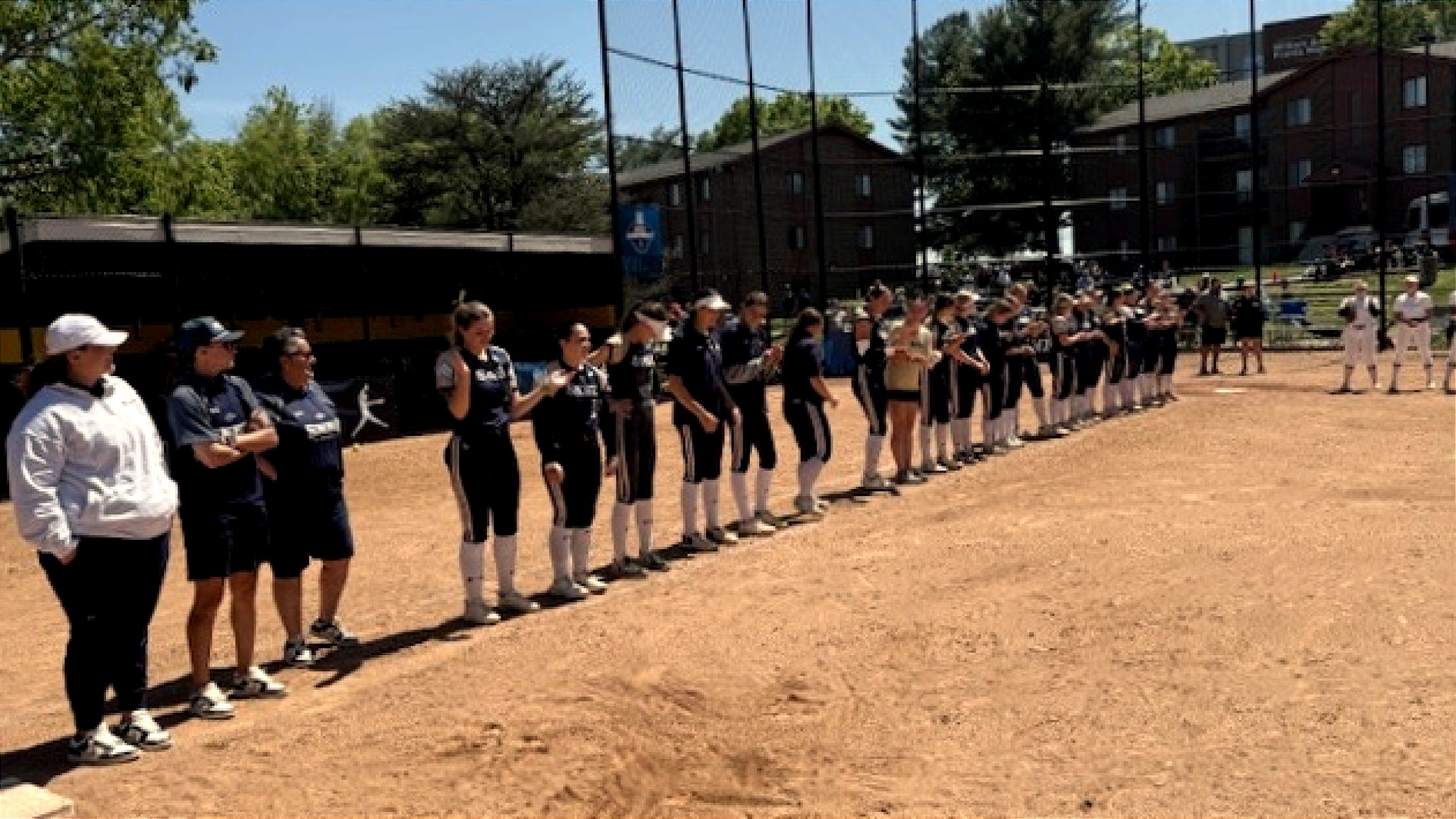 The Penmen line-up to receive NCAA participation medals in Wilmington, Delaware May 10 2025