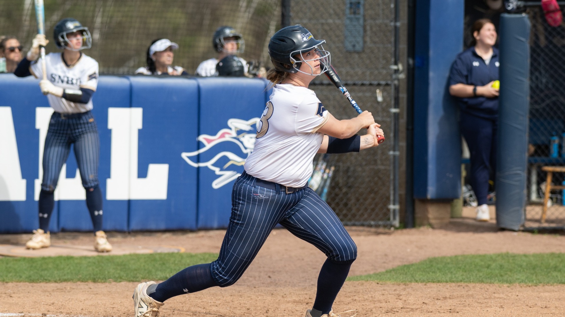Abby Lineman takes a swing for SNHU Softball