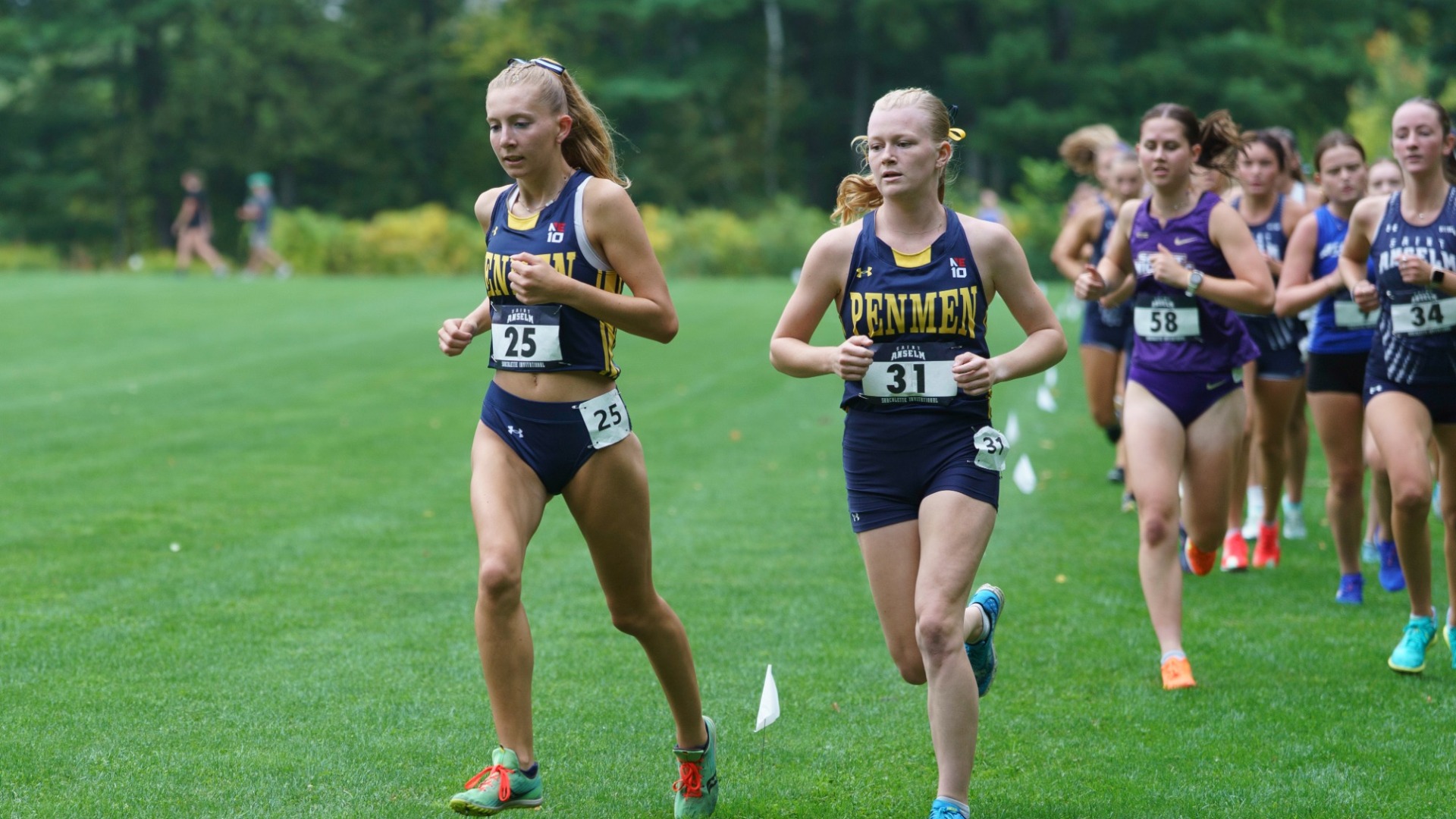 SNHU women's cross country runners Deirdre Bailat and Natalie Sicard