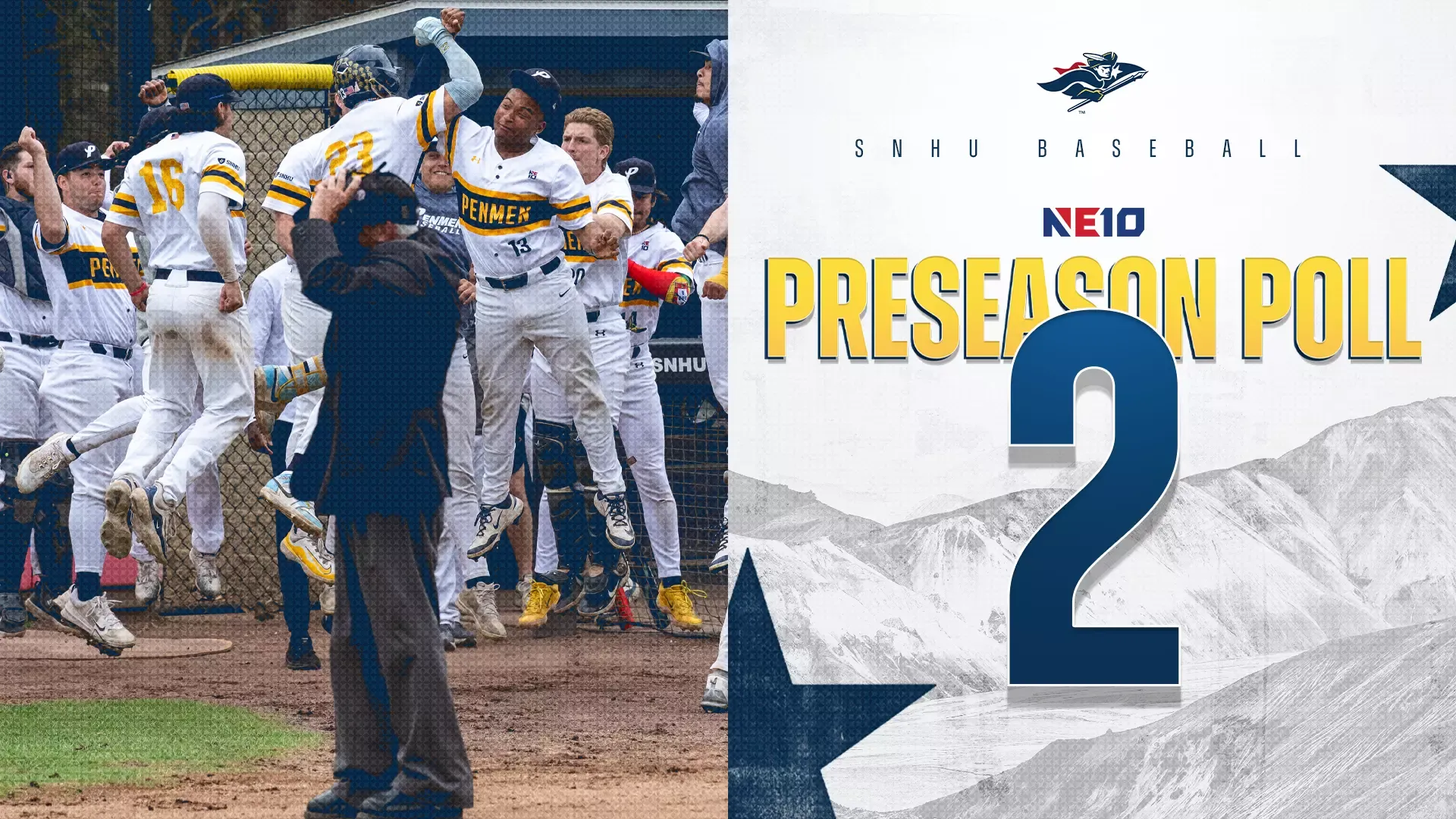 NE10 Baseball Preseason Coaches' Poll; SNHU No. 2