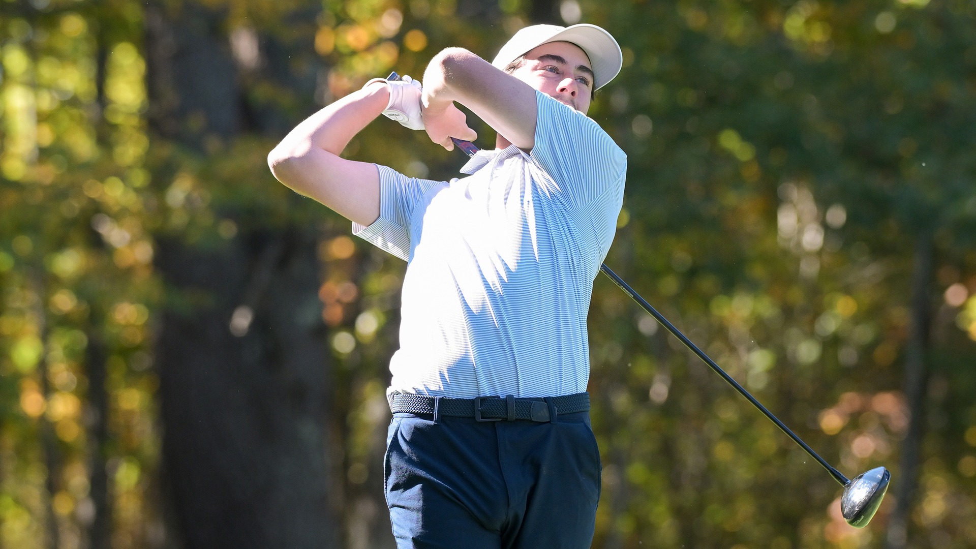 Andrew Surprenant in the middle of a swing with his driver