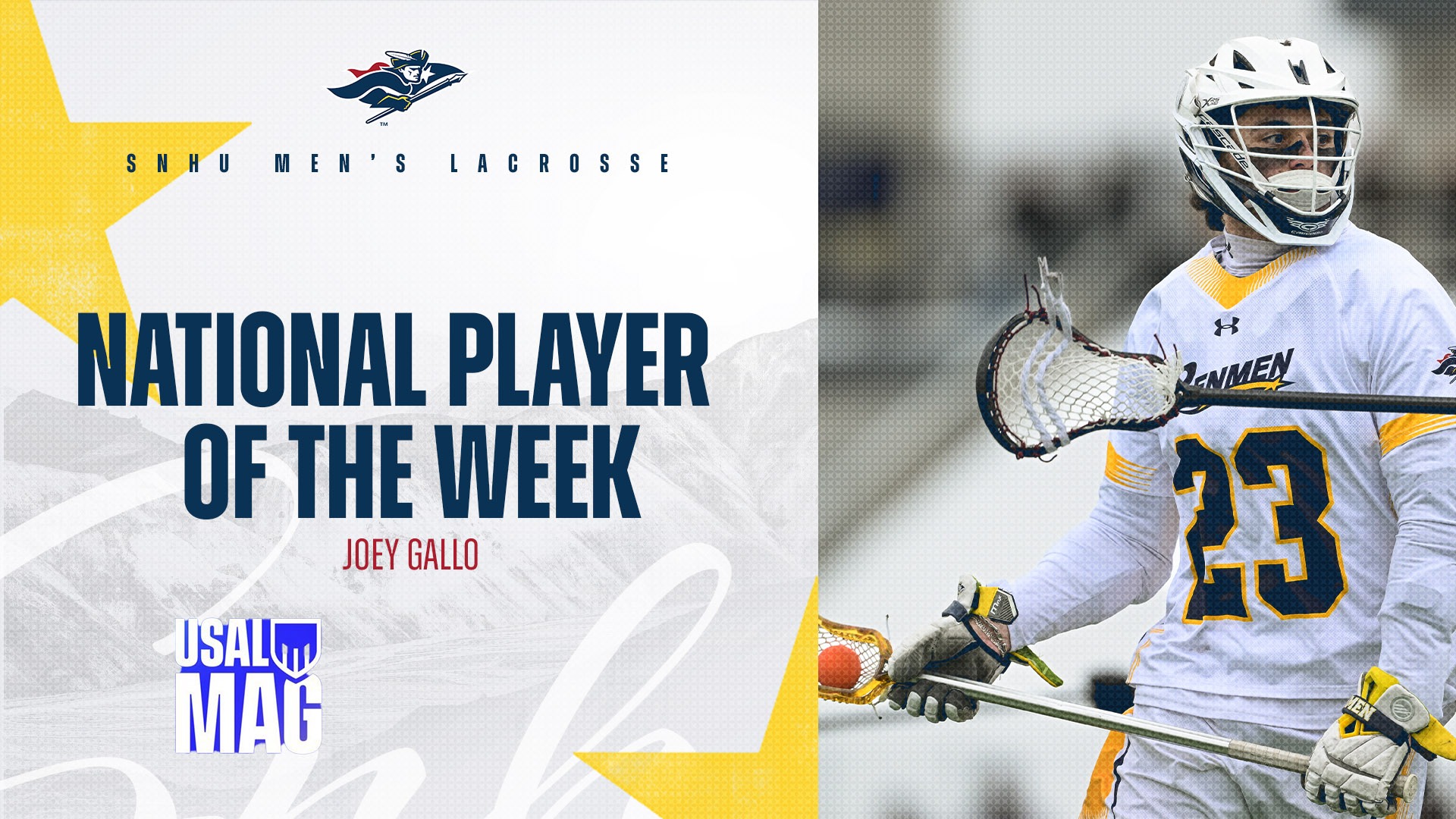Joey Gallo was named National Player of the Week Tuesday by USA Lacrosse Magazine