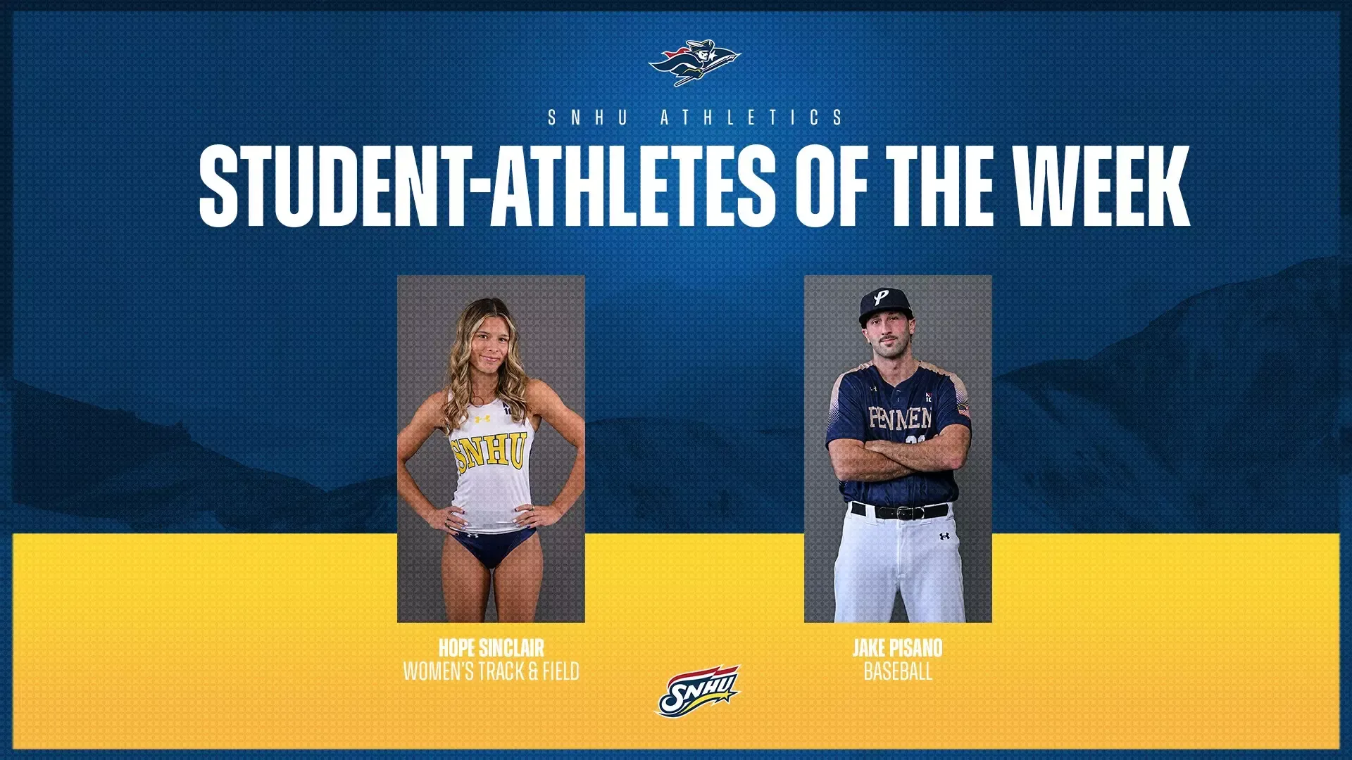 Hope Sinclair and Jake Pisano are SNHU athletes of the week
