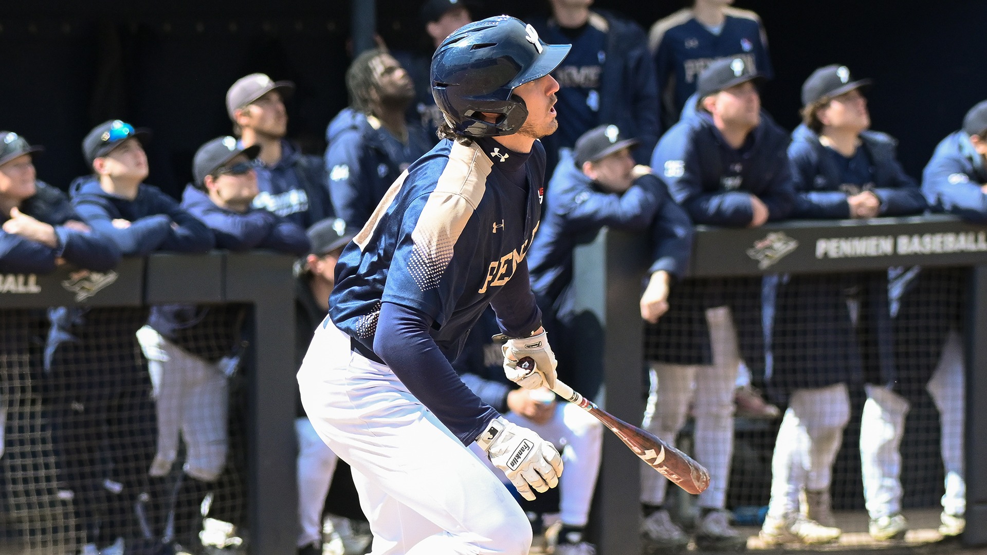 Casey Cumiskey watching the ball after hitting it