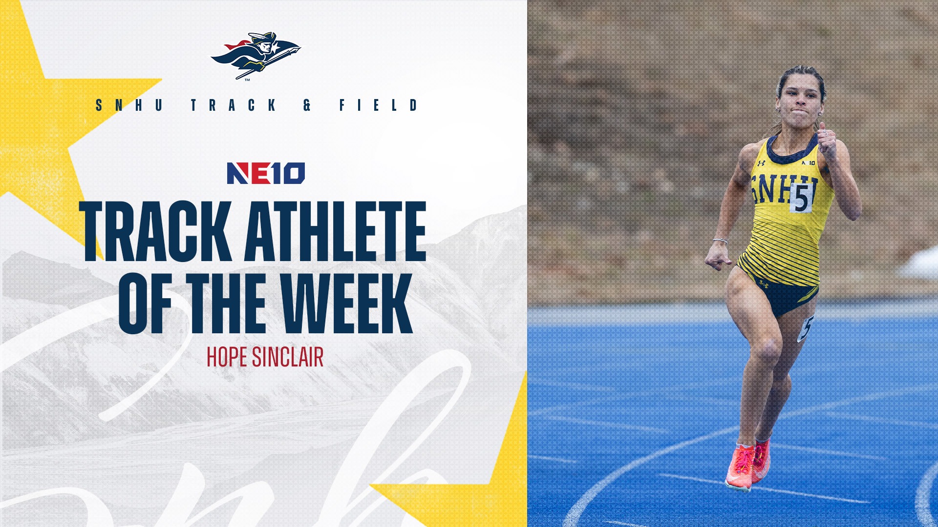 Hope Sinclair has been named the NE10 Track Athlete of the Week
