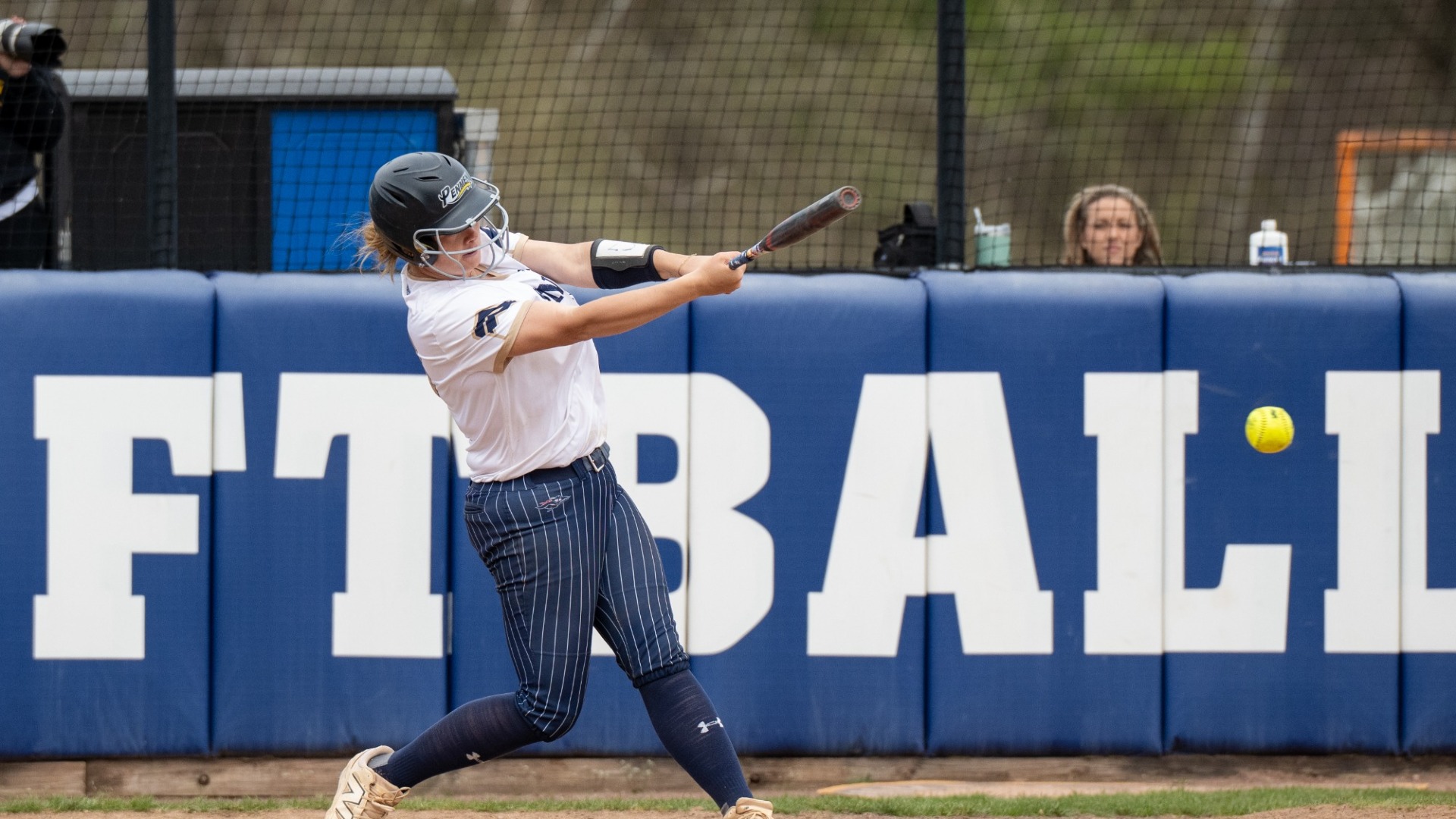 Abby Lineman of SNHU softball takes a rip