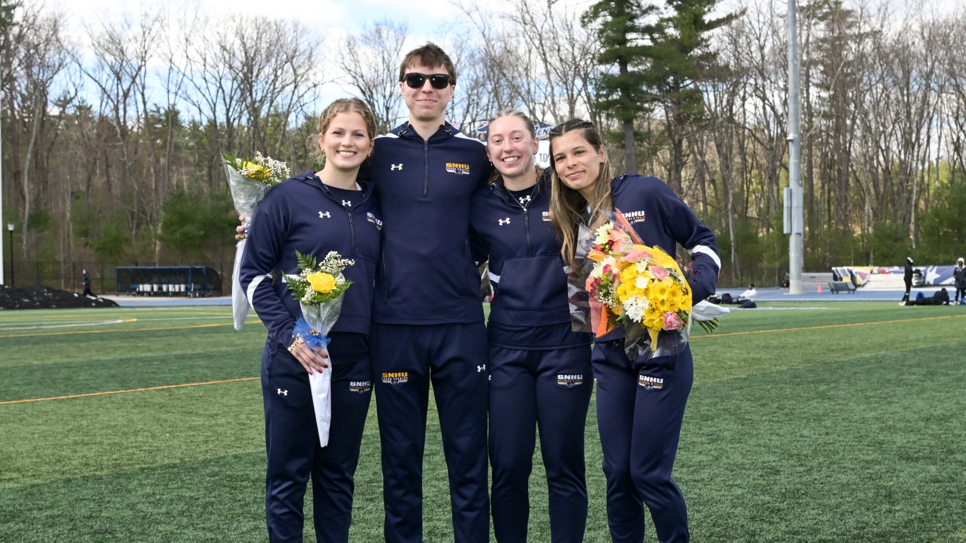 SNHU athletes Brooke Bibbo, Dillon Labonte, Aveline McCabe and Hope Sinclair honored on Senior Day at Ed Daniels Classic