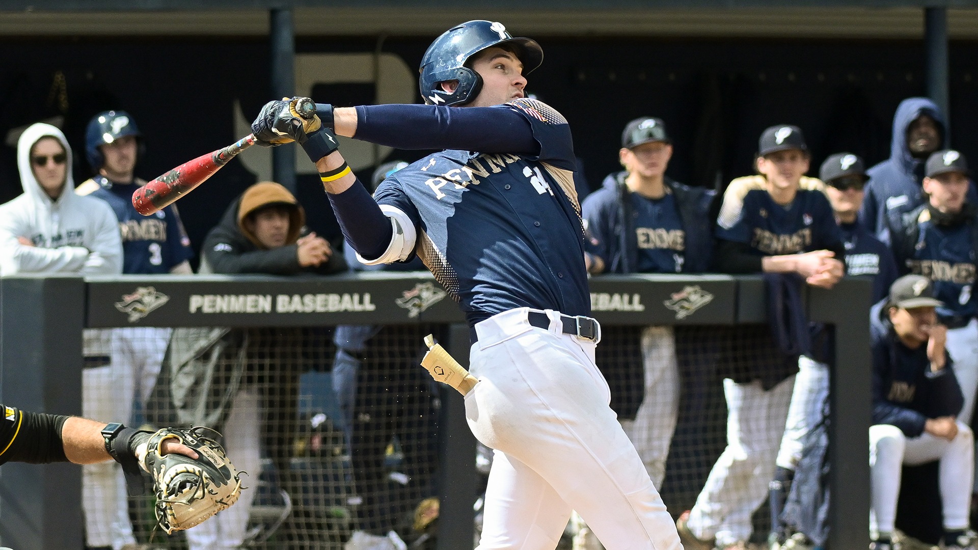 Shane McNamara hitting a pitch